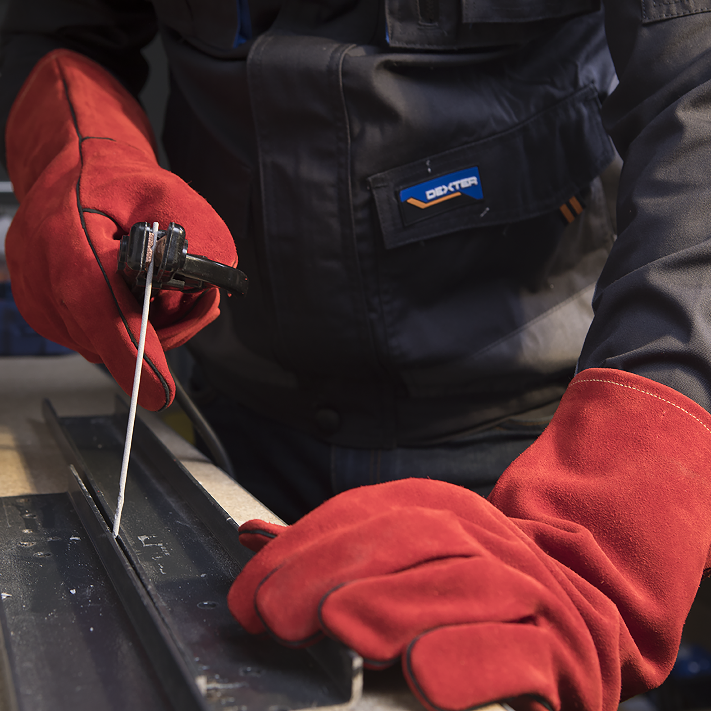 Luvas para soldadura de couro, poliéster e algodão tamanho 11XXL Dexter - 2