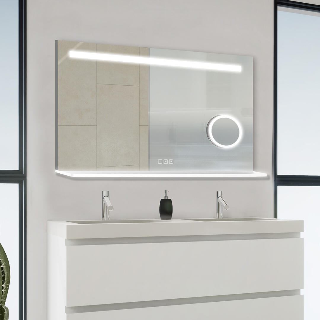 Miroir lumineux l.120 x H.70 cm Moonpick, Anti-buée, Variateur, grossissant - 2