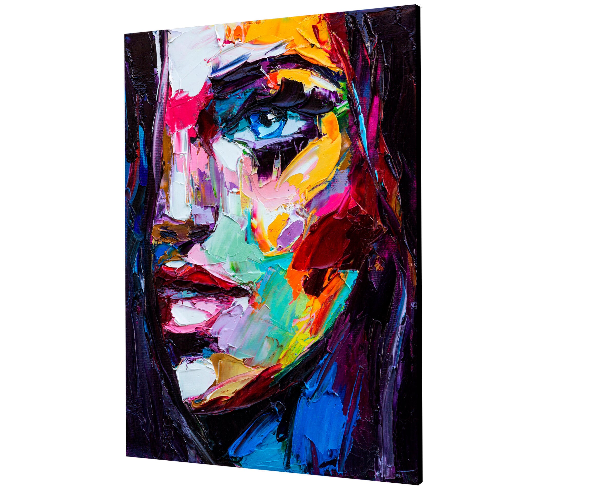 Pintura impresa sin marco Arte rectangular de 100 x 140 cm. MDF Woman pasteles cálidos - 4