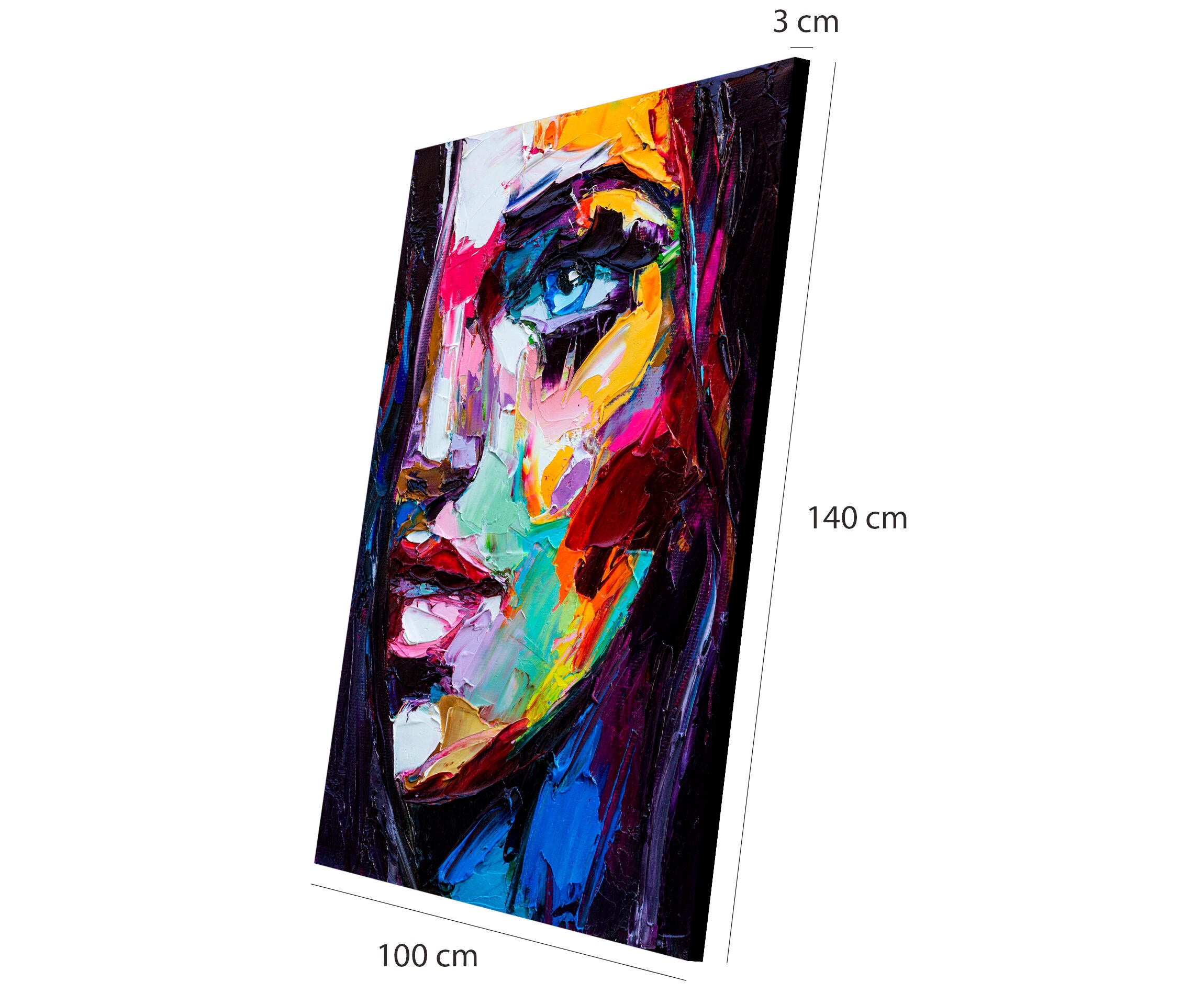 Pintura impresa sin marco Arte rectangular de 100 x 140 cm. MDF Woman pasteles cálidos - 2