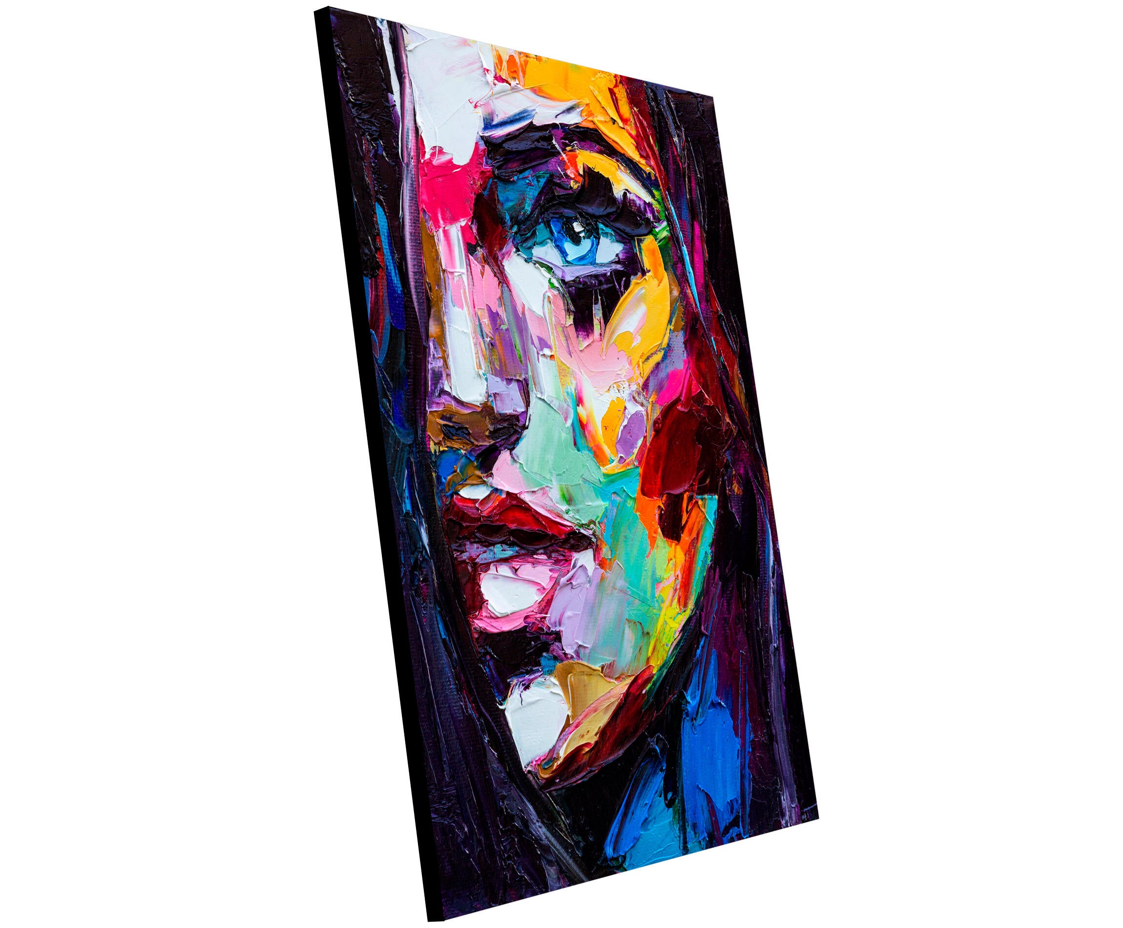 Pintura impresa sin marco Arte rectangular de 100 x 140 cm. MDF Woman pasteles cálidos - 3