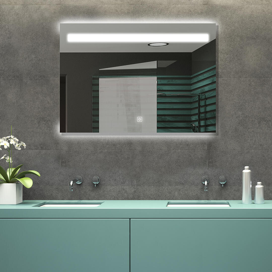 Miroir lumineux rectangulaire produit sans cadre l.100 x H.70 cm Portland - 2