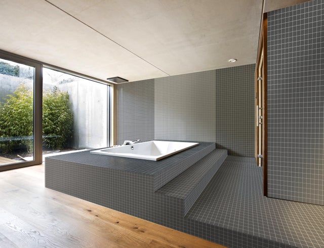 Mosaïque Receveur céramique effet ciment / couleur unie beige 30.6 x 30.6 cm INT