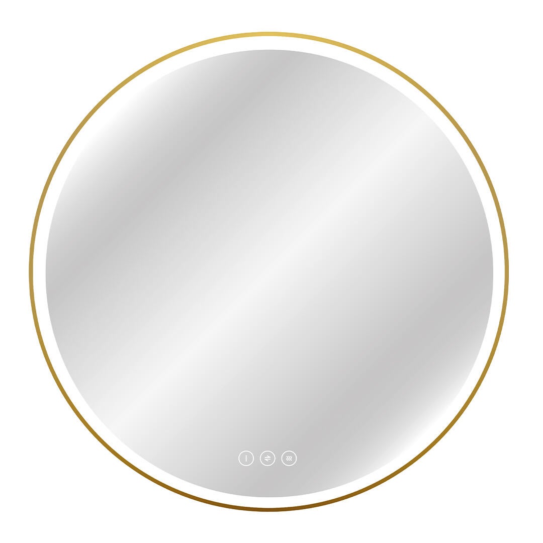 Miroir lumineux antibué rond variation de couleur doré Diam.75 cm Solar - 6