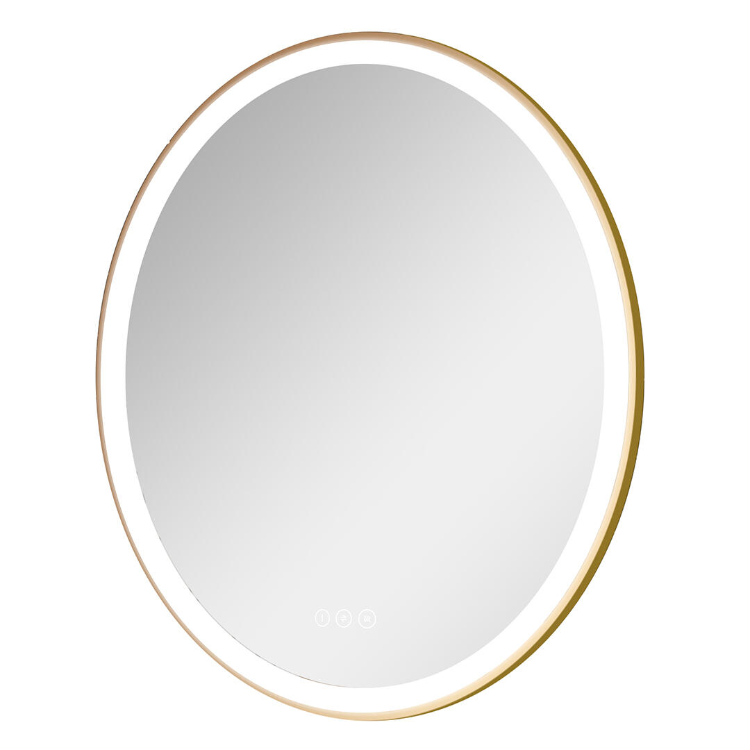 Miroir lumineux antibué rond variation de couleur doré Diam.75 cm Solar - 5