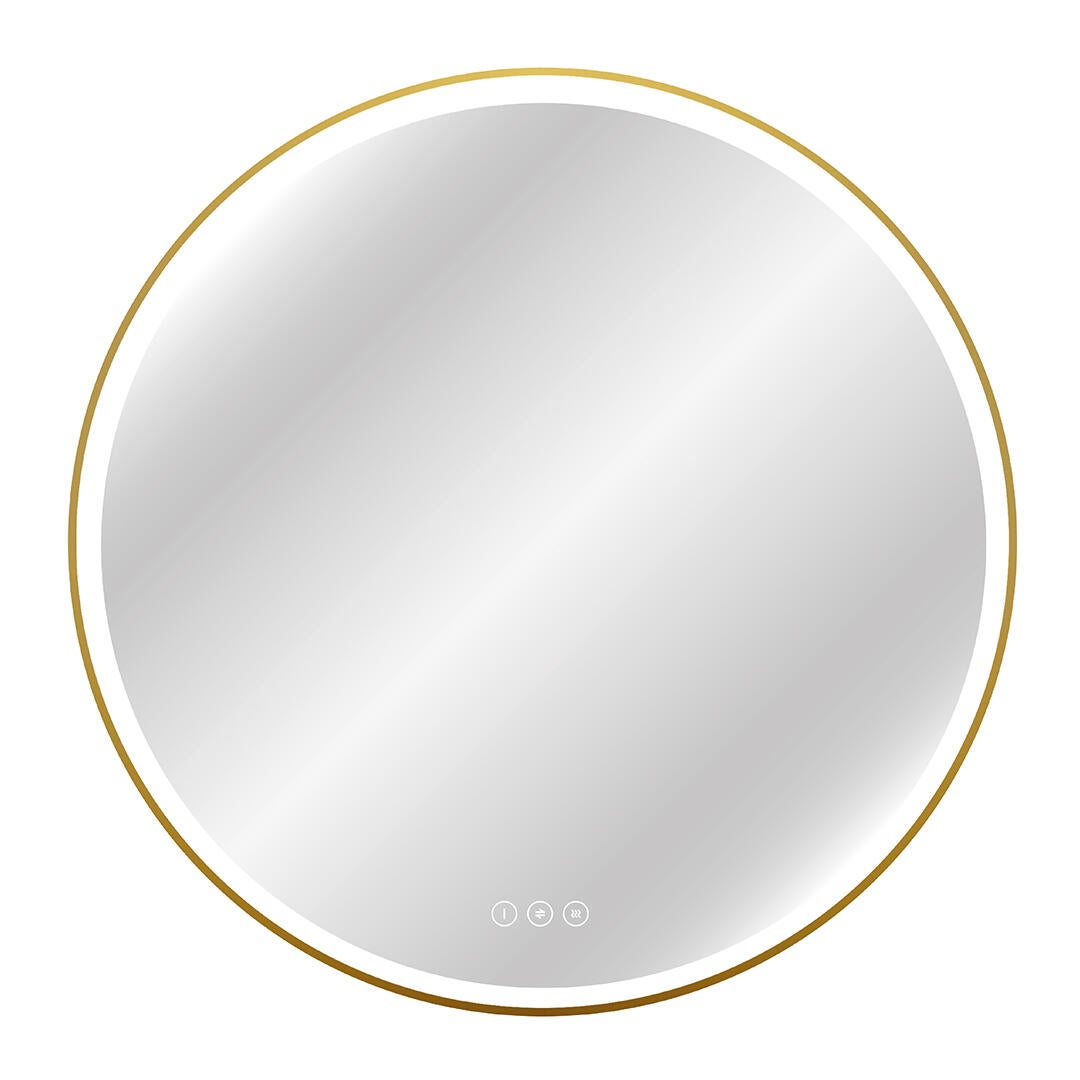 Miroir lumineux antibué rond variation de couleur doré Diam.90 cm Solar - 9