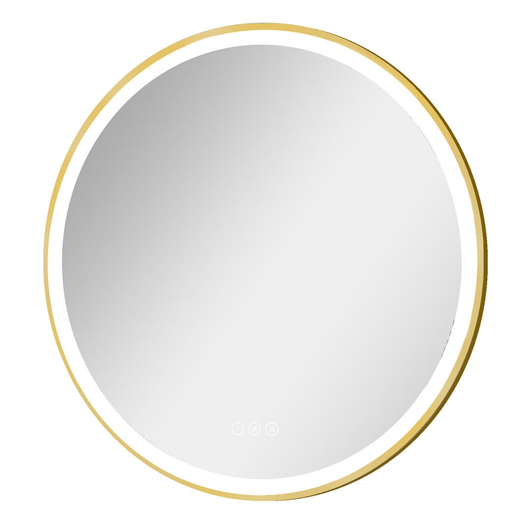 Miroir lumineux antibué rond variation de couleur doré Diam.90 cm Solar - 8