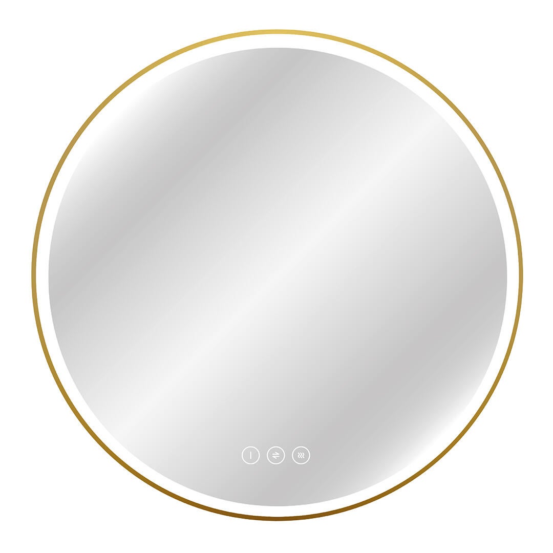Miroir lumineux antibué rond variation de couleur doré Diam.60 cm Solar - 6