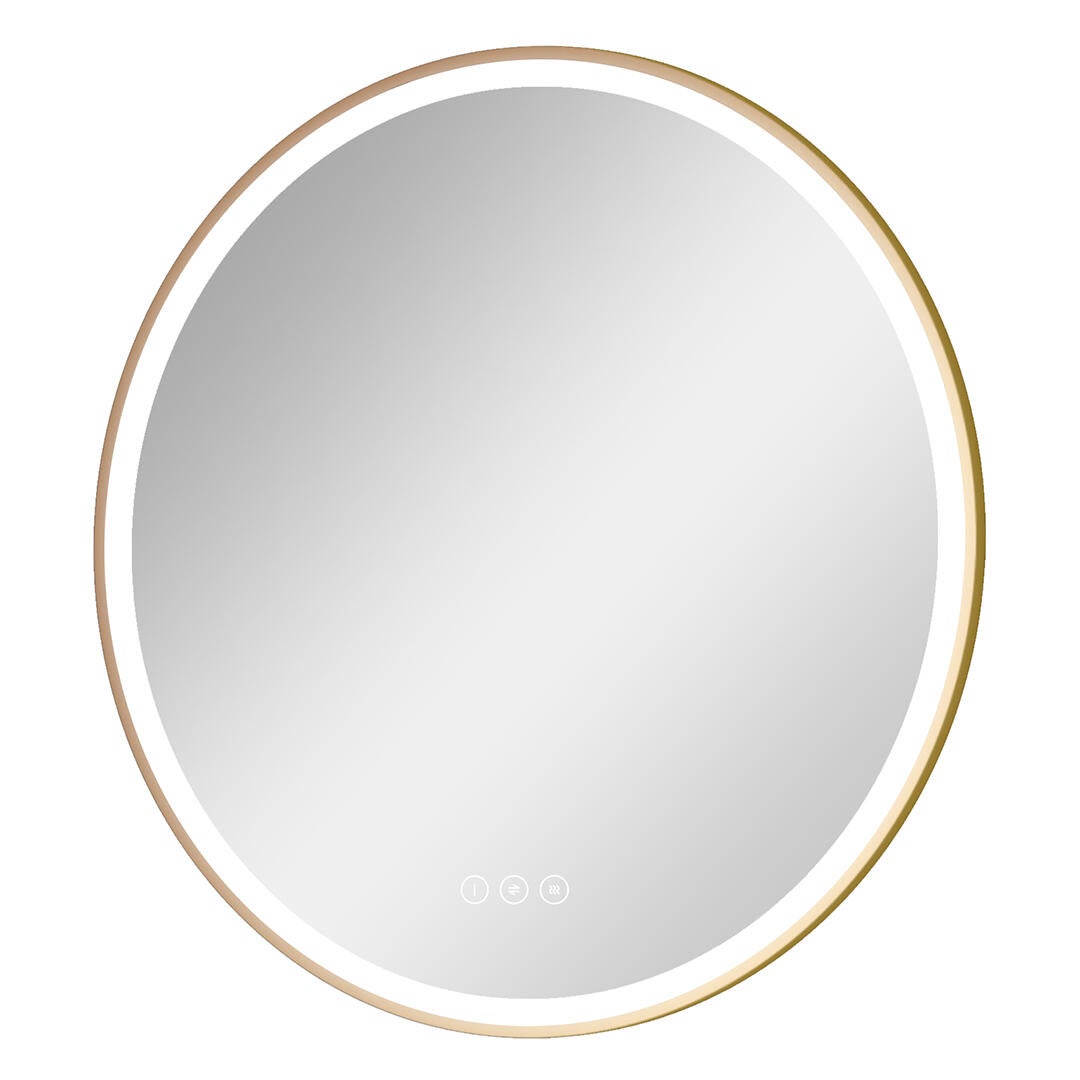 Miroir lumineux antibué rond variation de couleur doré Diam.60 cm Solar - 5