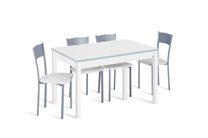 Conjunto de mesa extens. Phyna + 4 sillas 