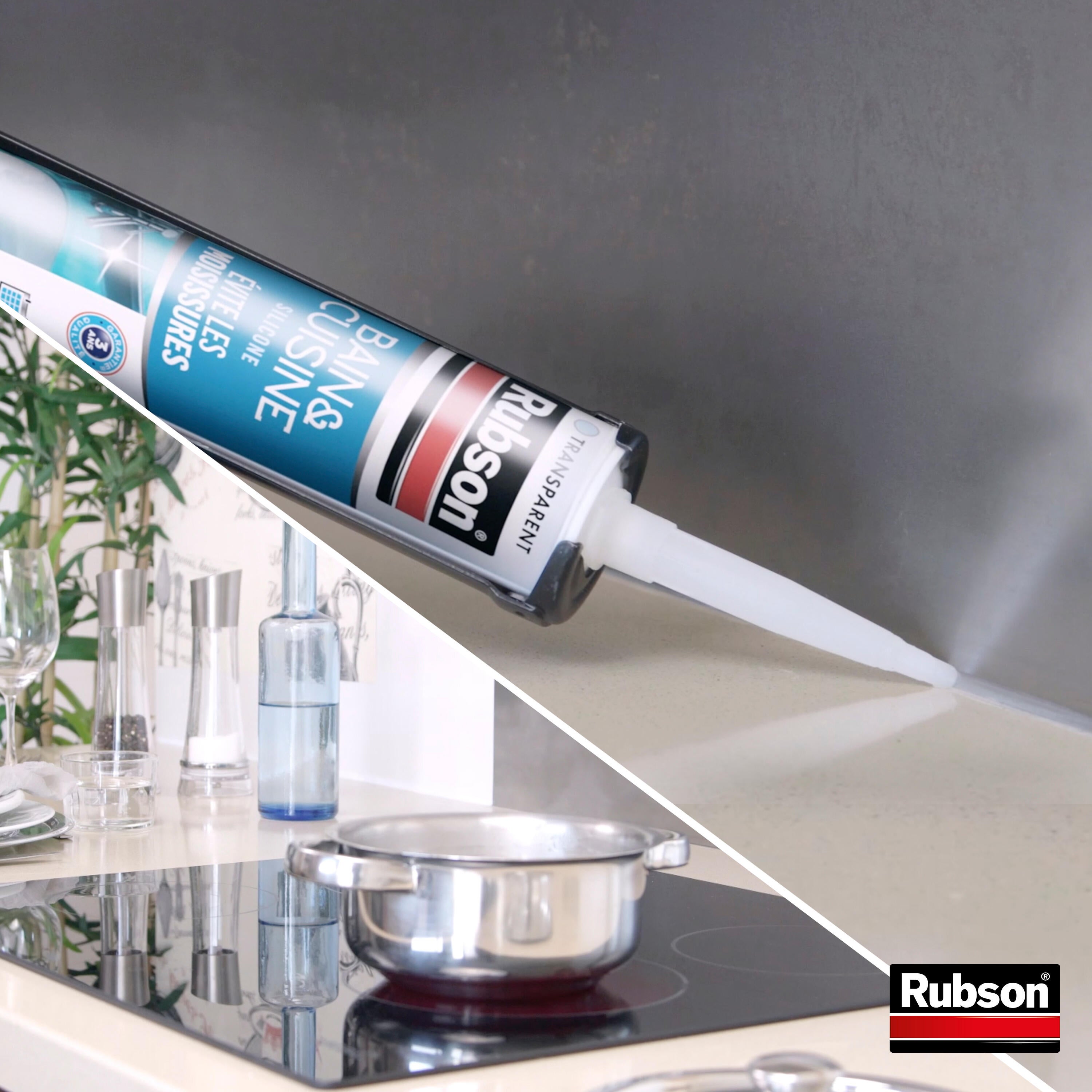 Silicone Bain et cuisine RUBSON transparent, 280 ml - 4