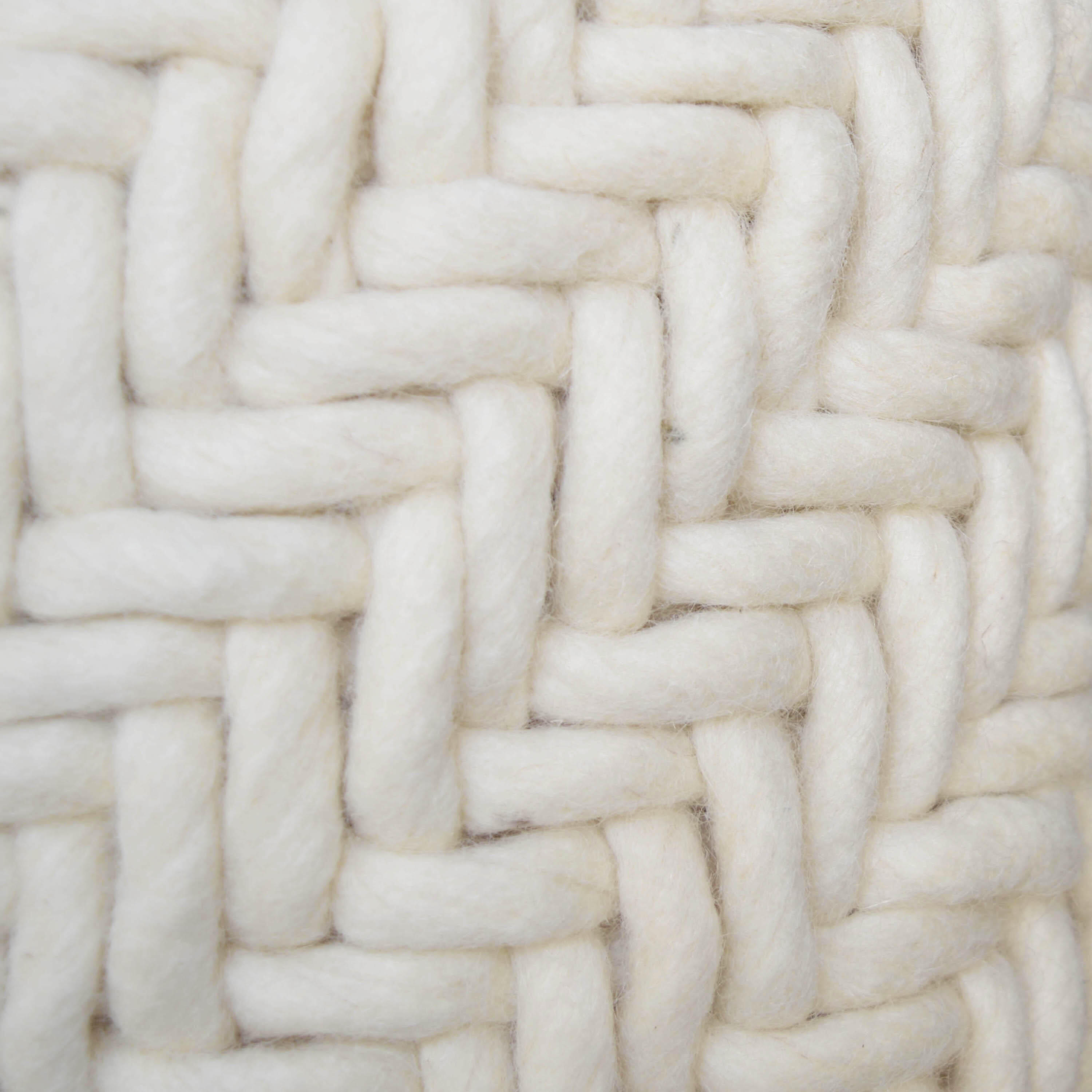 Coussin Bora, laine, blanc cassé l.45 x L.45 cm INSPIRE - 6