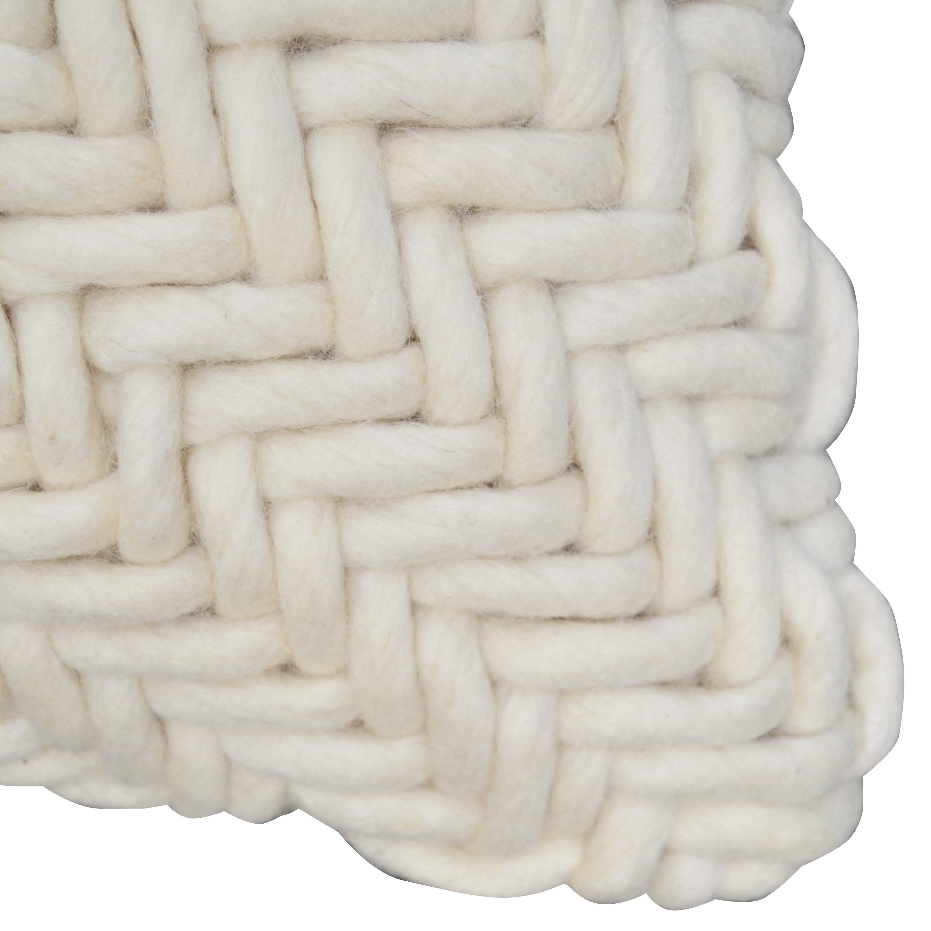 Coussin Bora, laine, blanc cassé l.45 x L.45 cm INSPIRE - 9