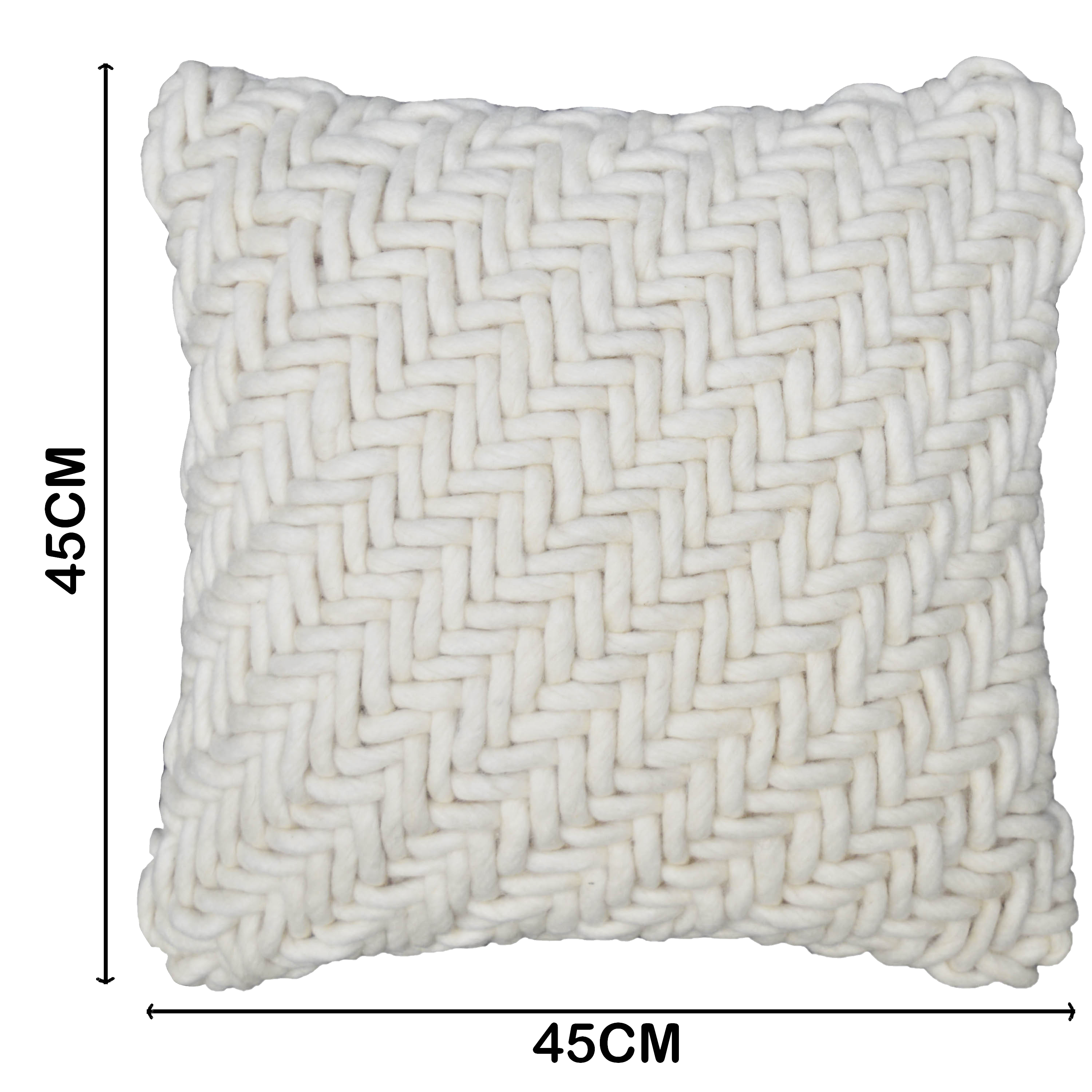 Coussin Bora, laine, blanc cassé l.45 x L.45 cm INSPIRE - 2