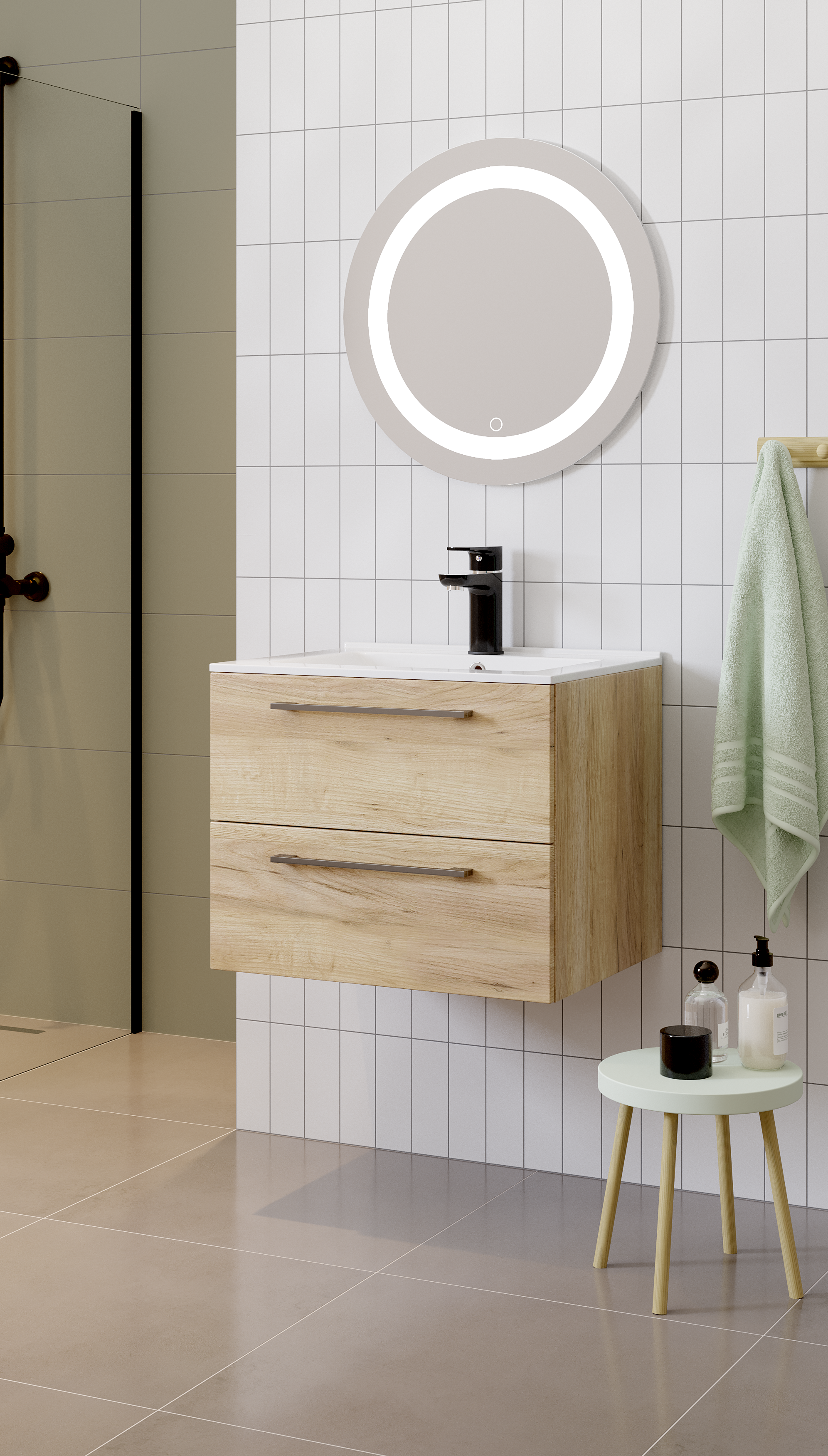 Szafka pod umywalkę Intenso Dąb 60 Sensea - 4