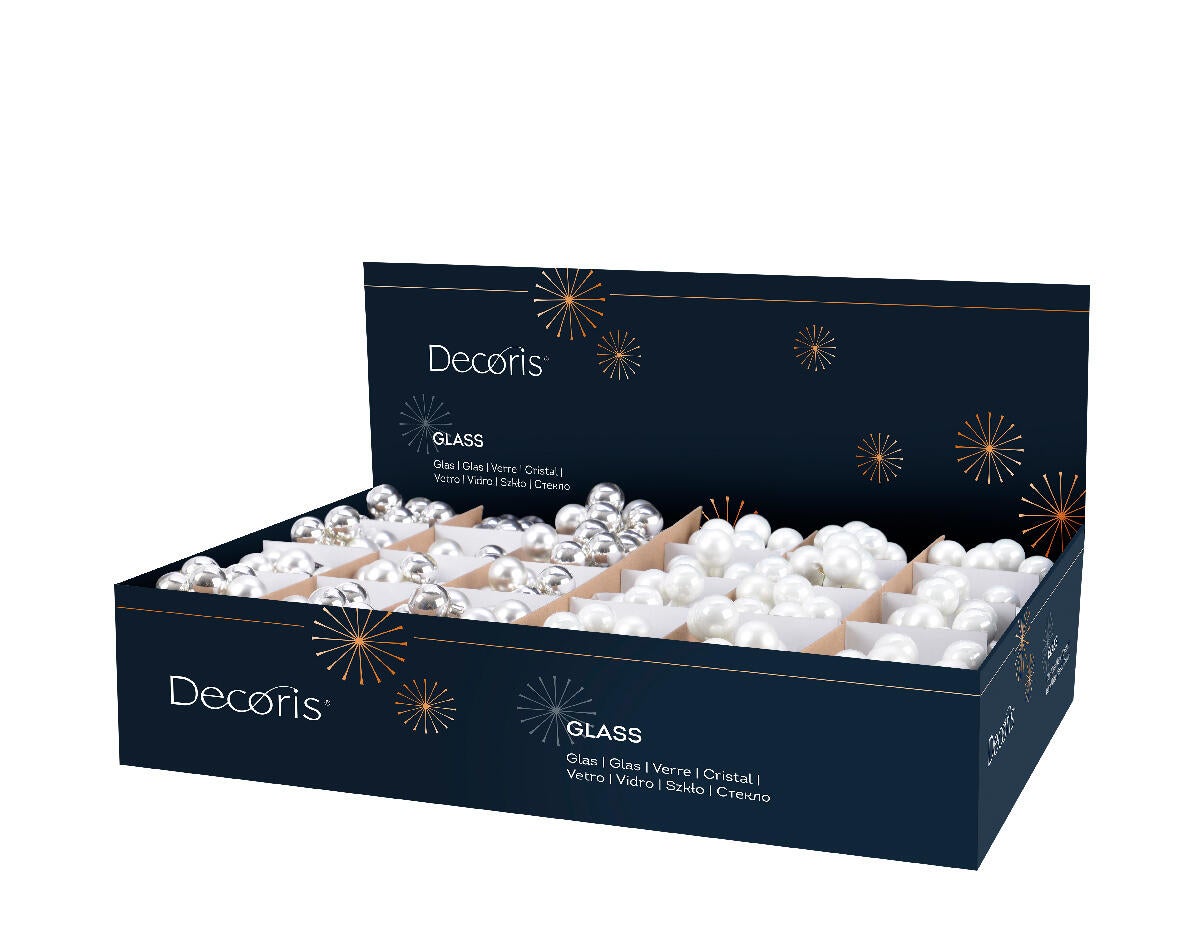 Ramo 10 bolas de vidro 2 cm prateado - 2