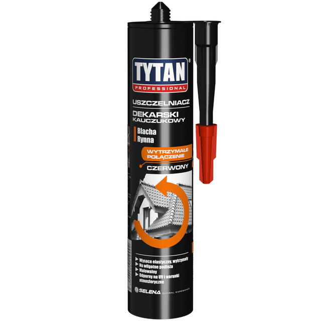 Uszczelniacz dekarski kauczukowy czerwony 280 ml Tytan