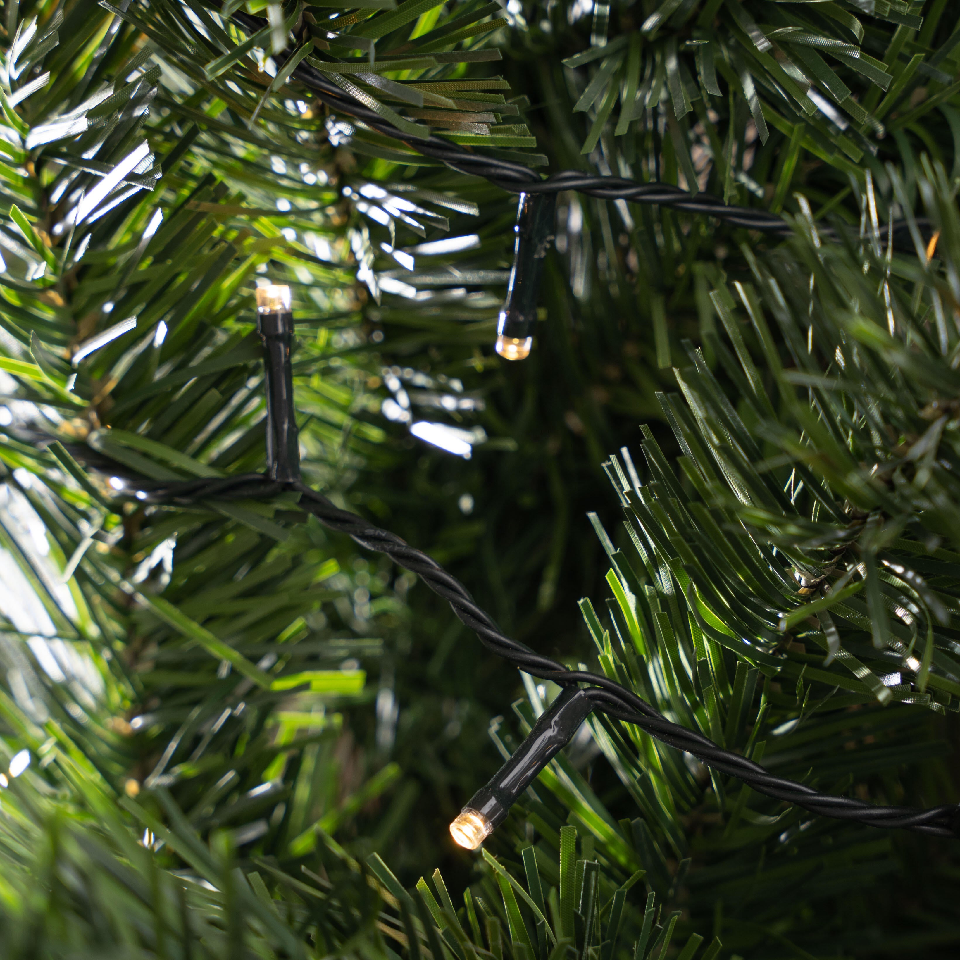 Guirnalda iluminada para árbol de 150 cm con 200 bombillas LED blanco cálido de 12.95 metros de iluminación para exterior a red eléctrica - 4
