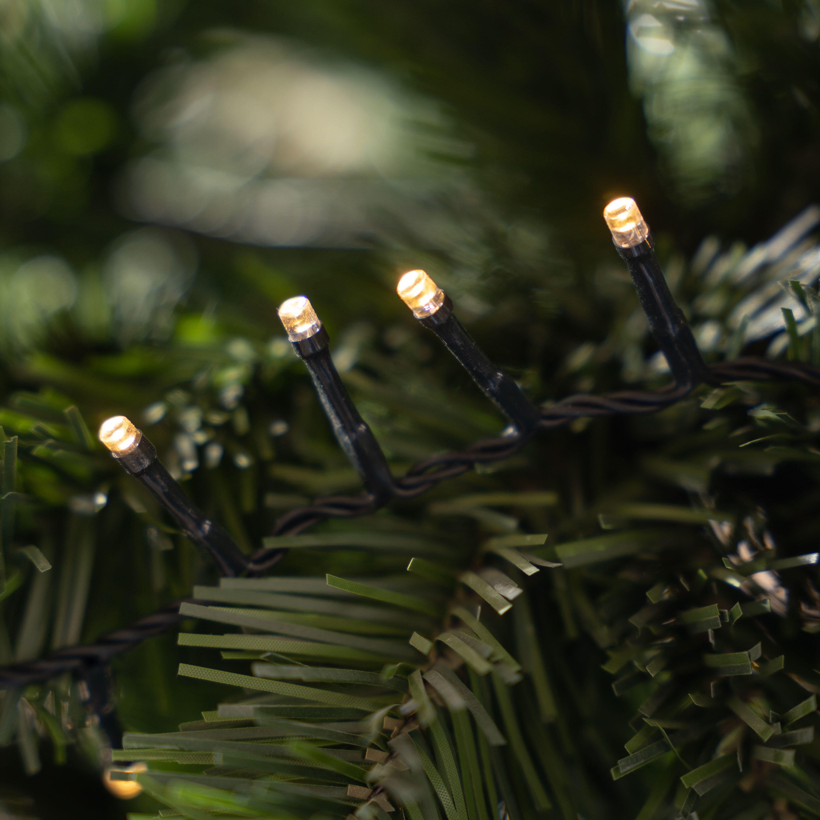 Guirnalda iluminada para árbol de 180 cm con 500 bombillas LED blanco cálido de 11 metros de iluminación para exterior a red eléctrica - 6