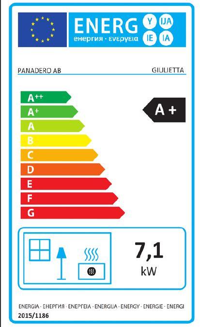 Estufa de leña PANADERO Eco GIULIETTA de 7,1 kw - 4