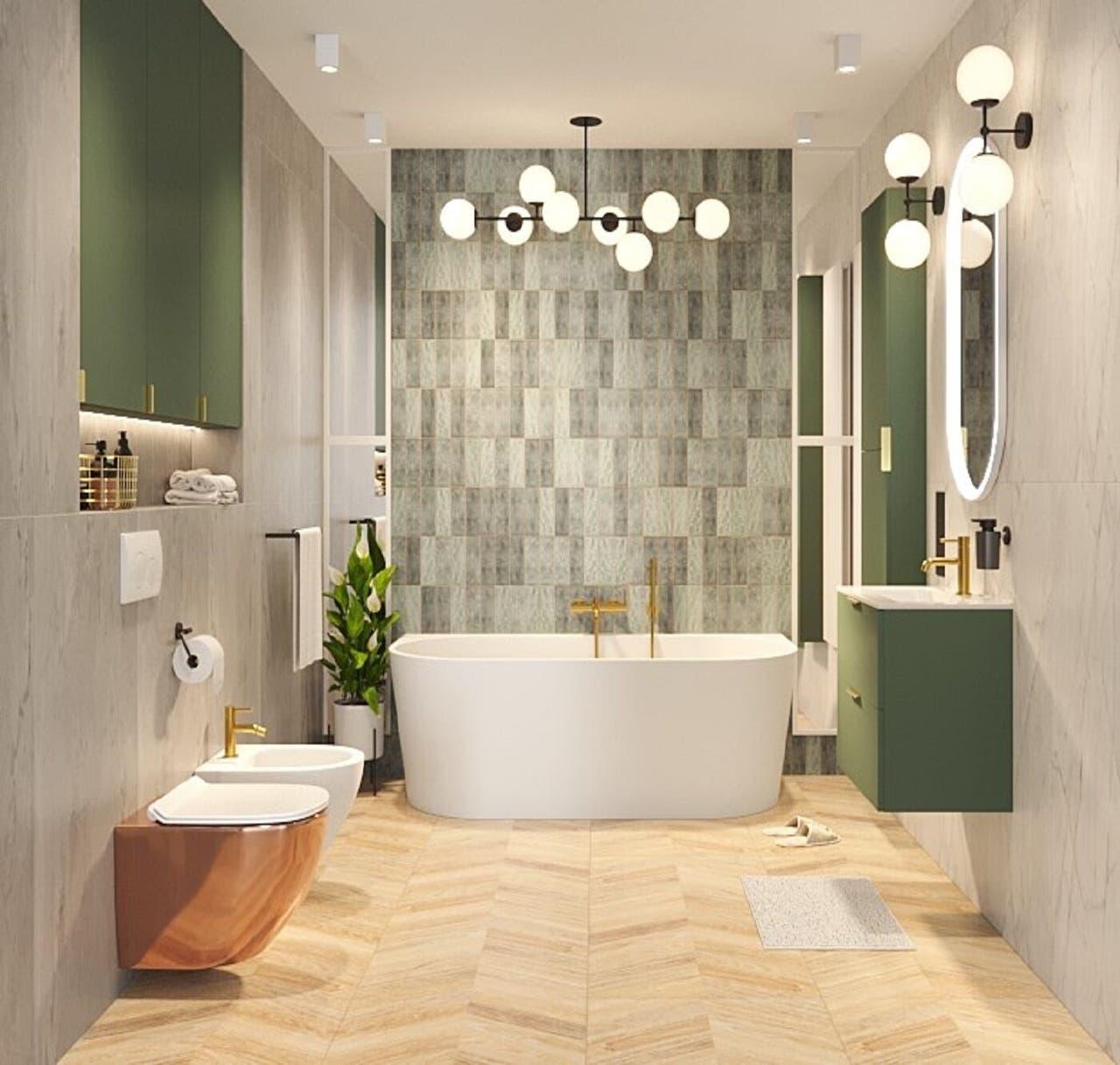 Diapositive Efektowne oświetlenie w łazience