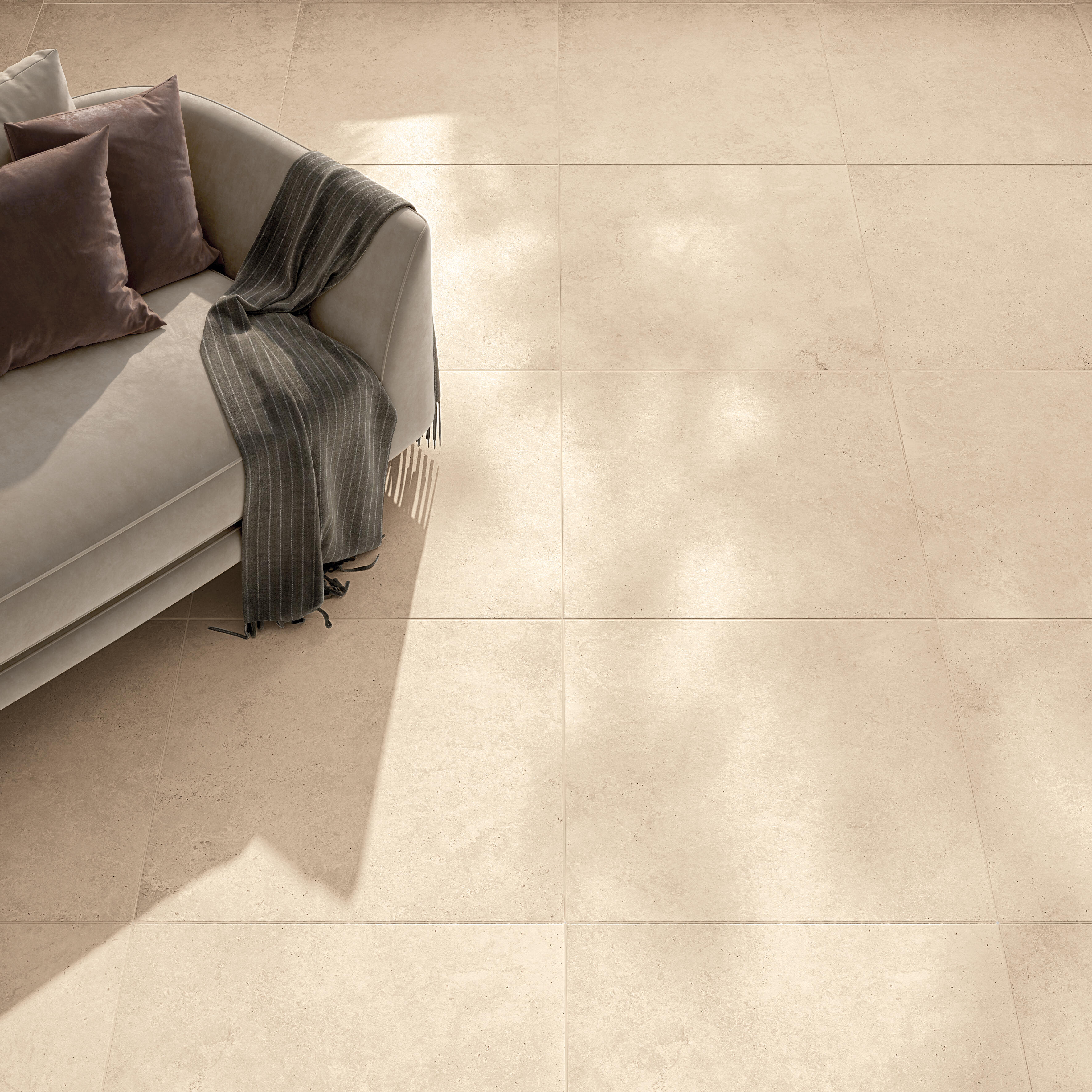 Carrelage sol intérieur effet pierre beige Avertino l.60 x L.60 - 4