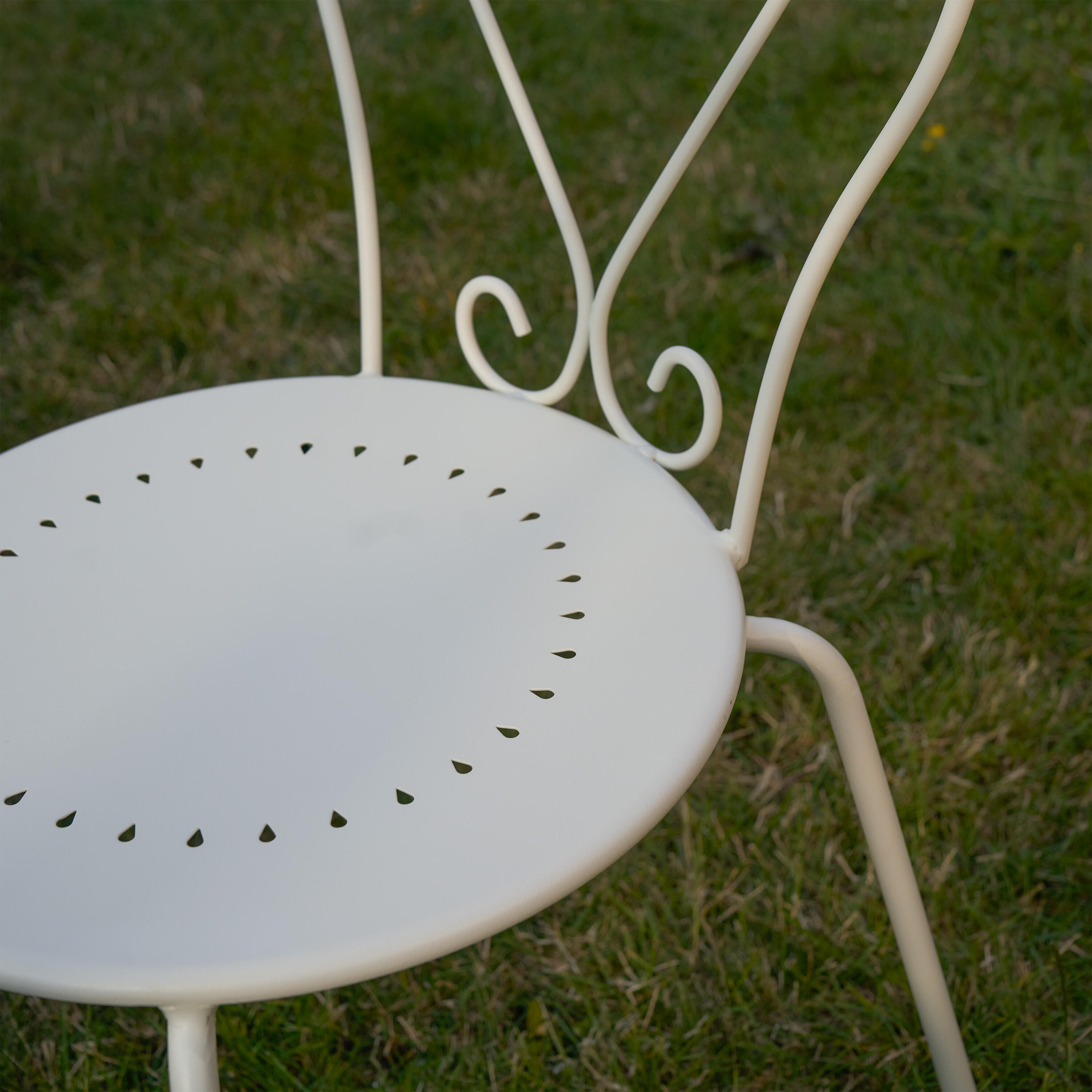 Chaise en acier crème Romeo NATERIAL - 7