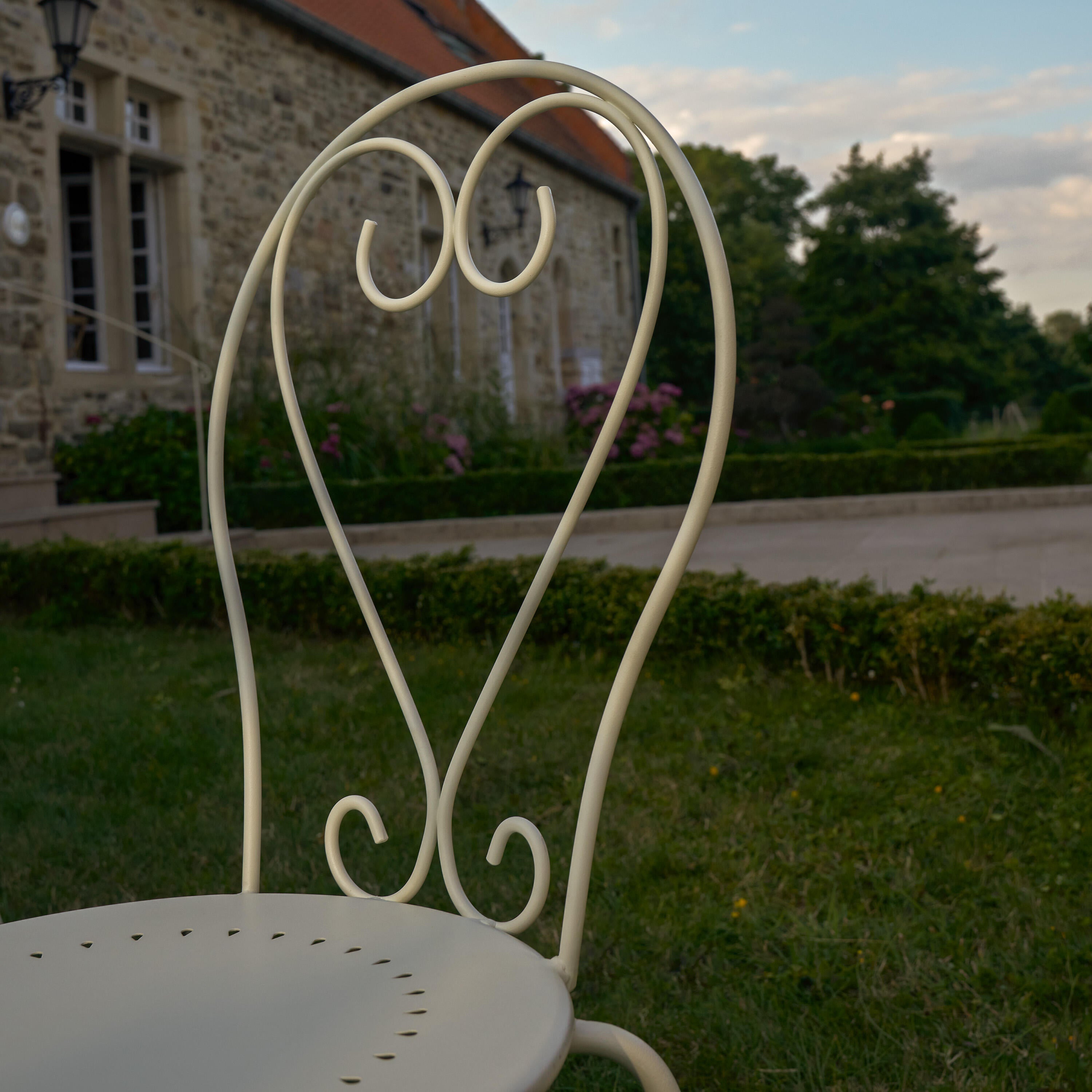 Chaise en acier crème Romeo NATERIAL - 6