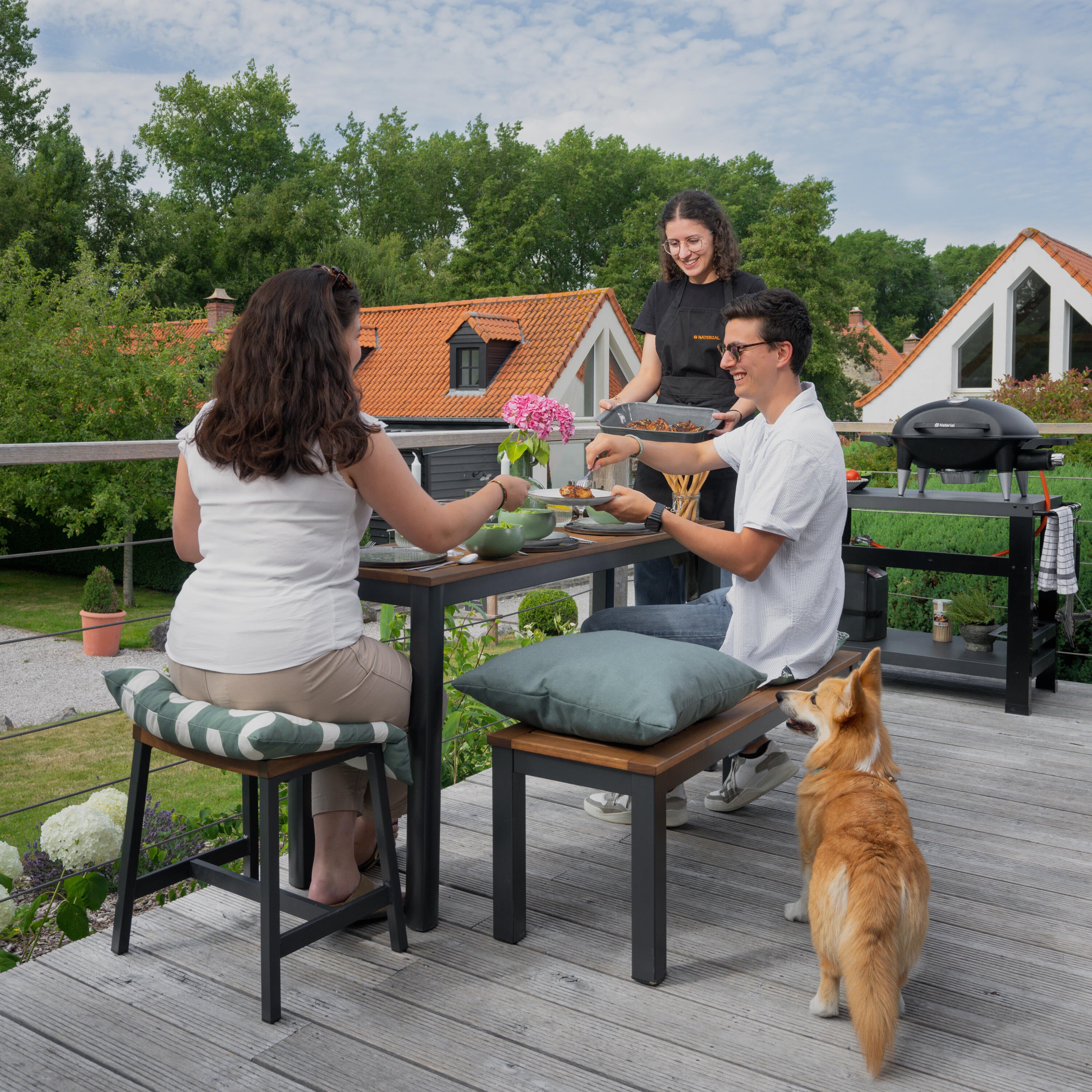 Almofada para exterior 40x40 cm verde Naterial - 16