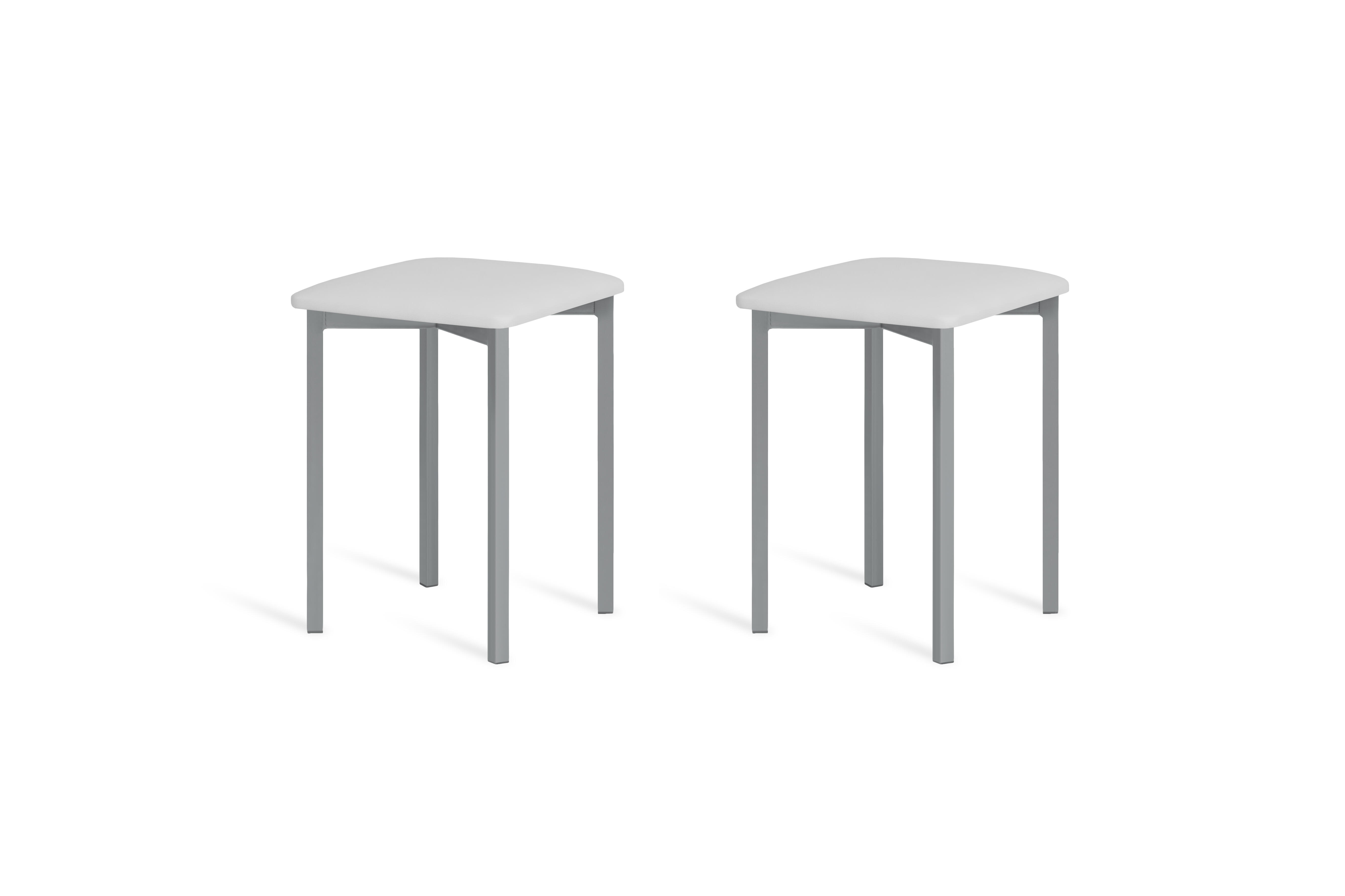 Pack de 2 taburetes bajos de cocina modelo vainilla asiento blanco