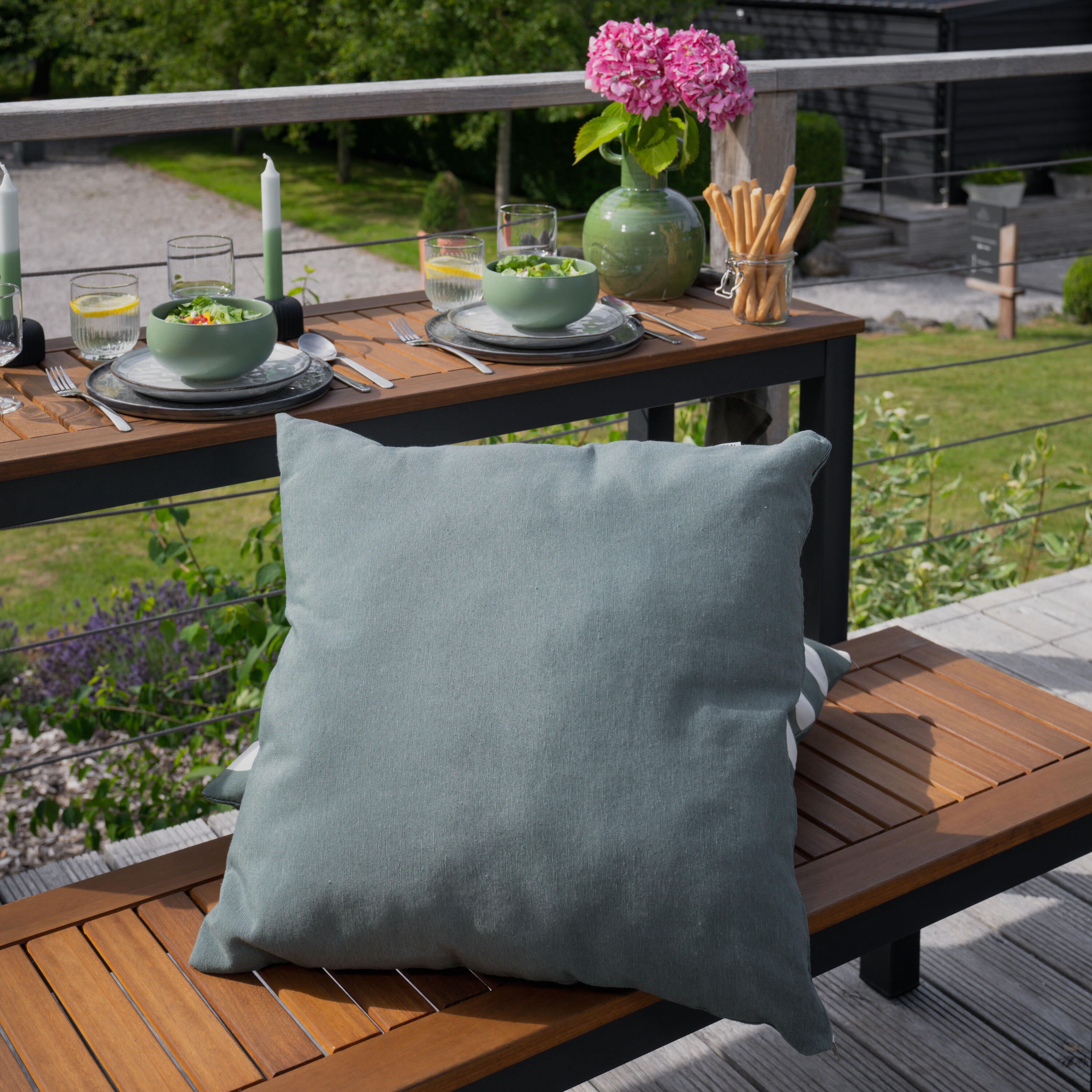 Almofada para exterior 40x40 cm verde Naterial - 15