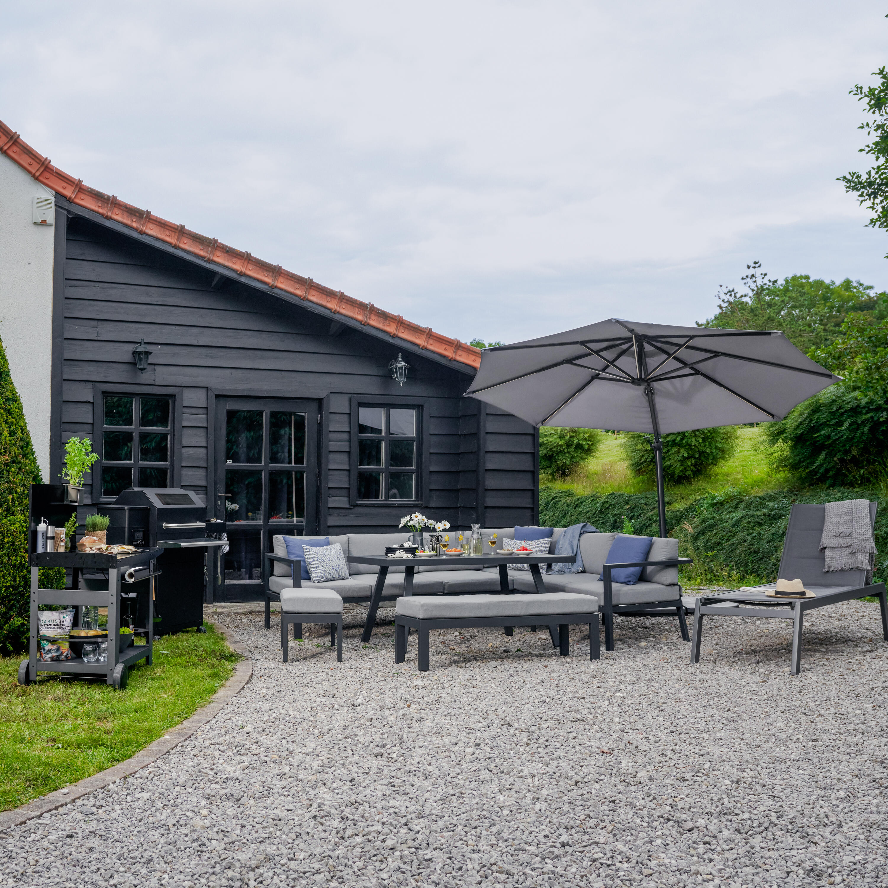 Salon d'angle en aluminium anthracite 10 personnes Naxos II NATERIAL - 3