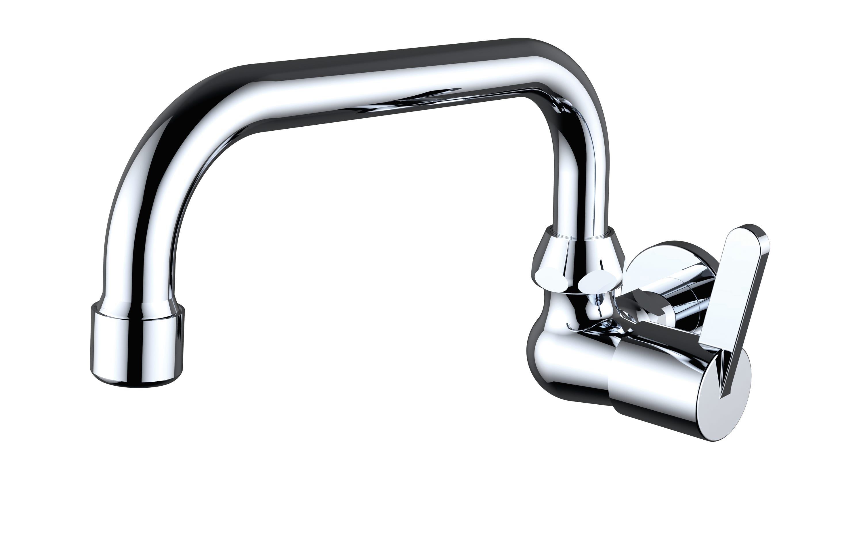 Grifo de cocina monomando agua pared CLEVER L12 acero brillo