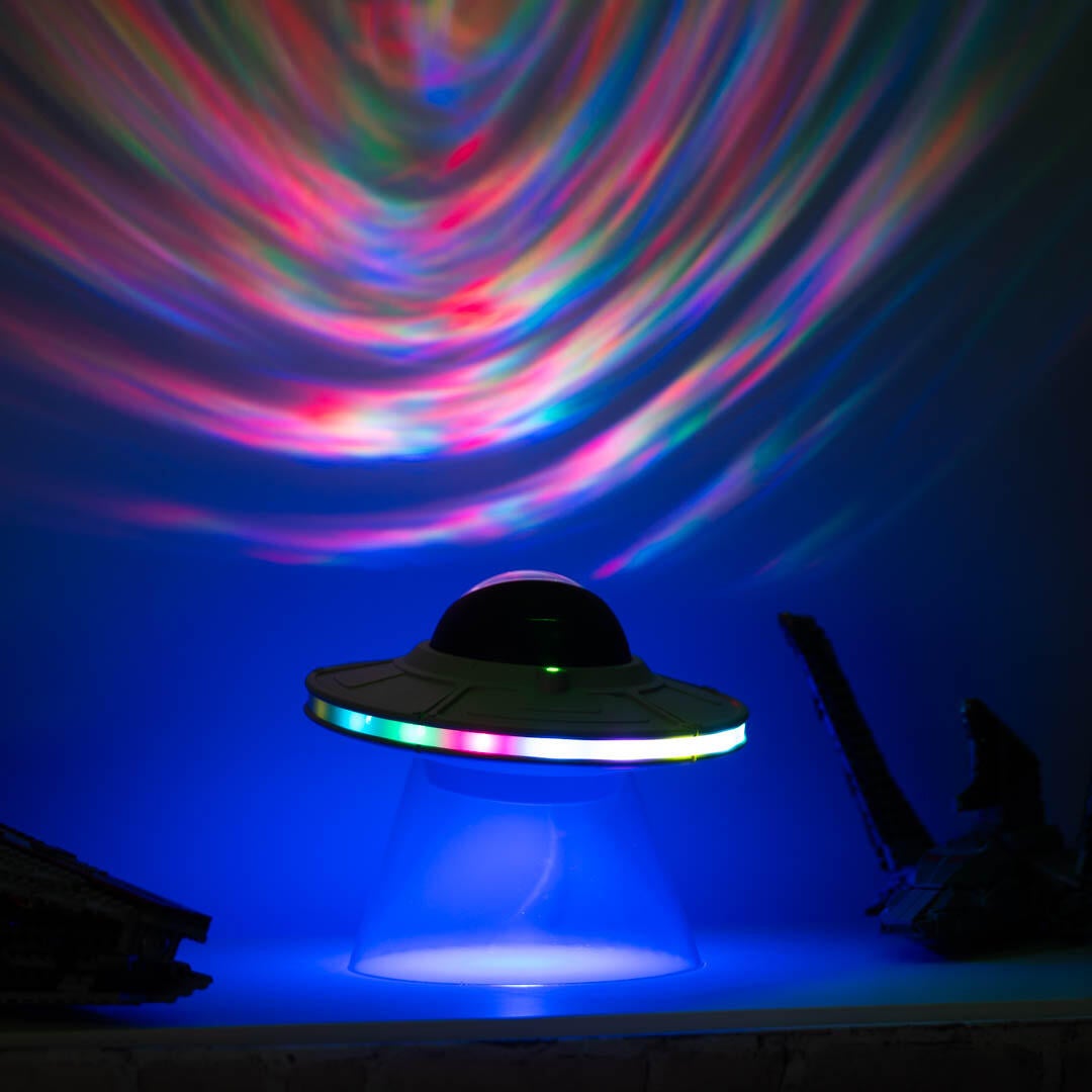 Veilleuse Spacelite, projecteur et enceinte blanc, H.14 cm - 3