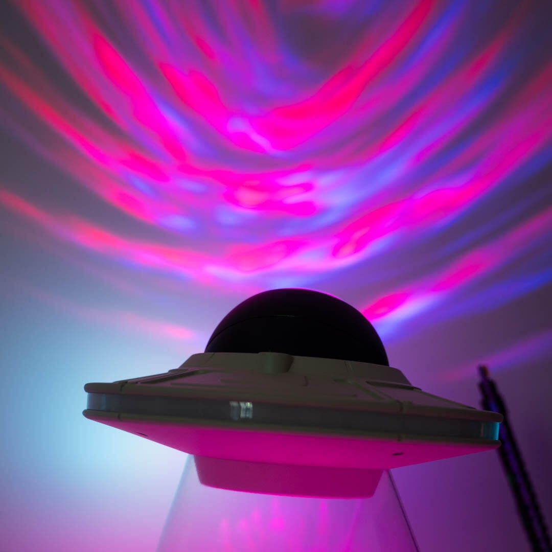 Veilleuse Spacelite, projecteur et enceinte blanc, H.14 cm - 2