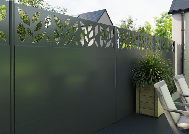 Lame composite à emboîter Kyoto gris anthracite, L.176 x H.14 cm x Ep.22 mm