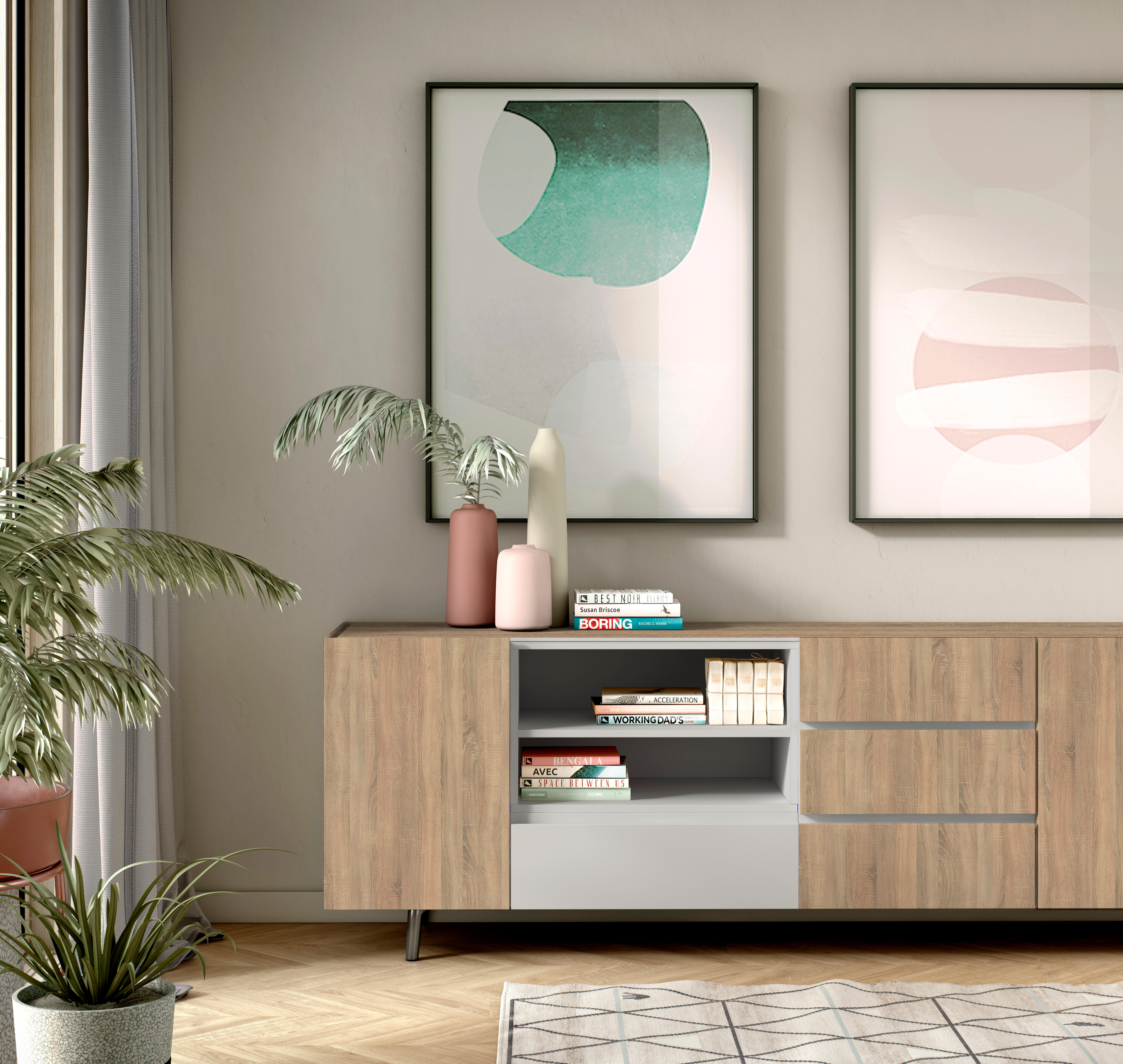 Tablero aglomerado de 2 cantos roble cambrian 59,7x244x1,6cm (anchoxaltoxgrosor) - 7