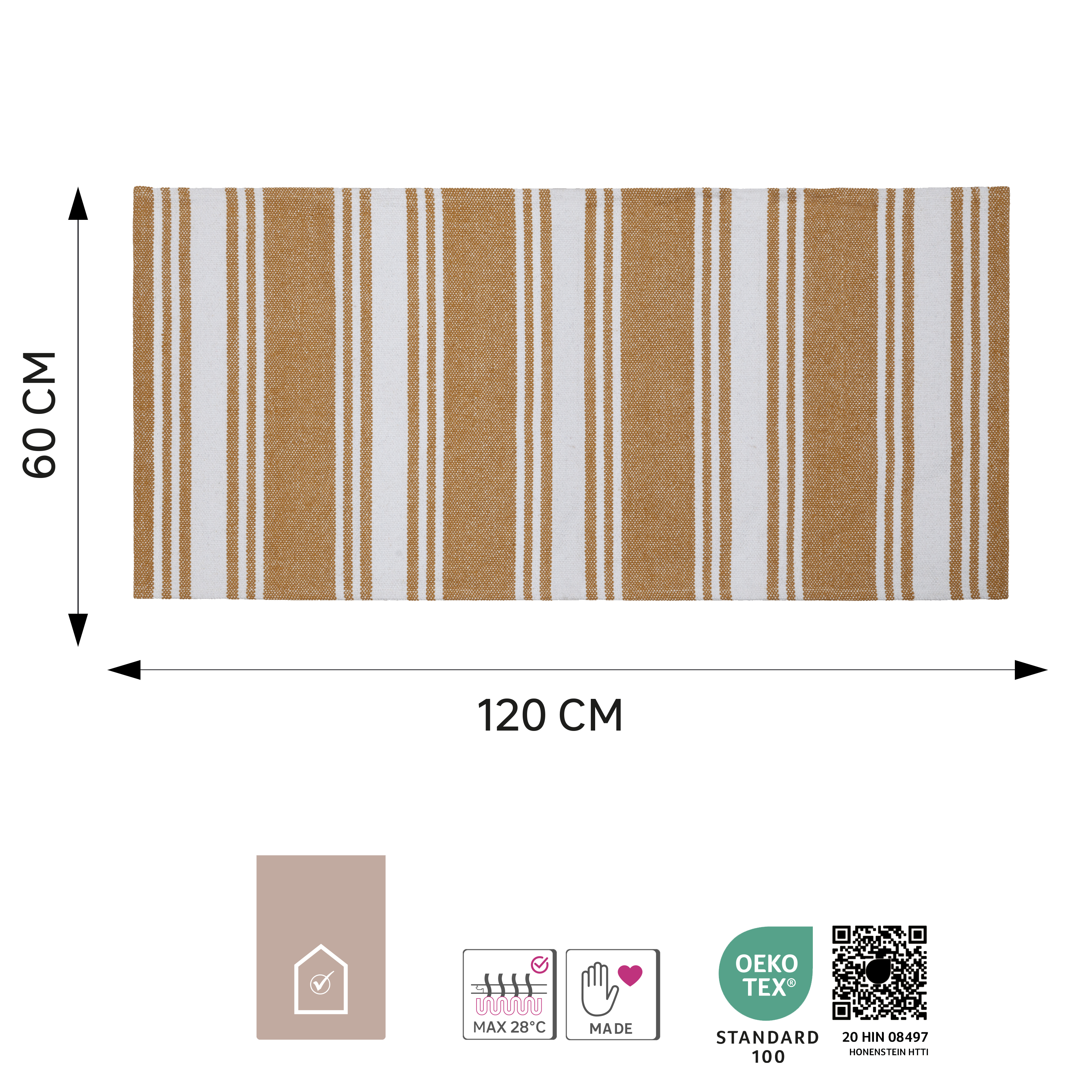 Tapete Aylane 60x120cm pecan/branco Inspire - 7