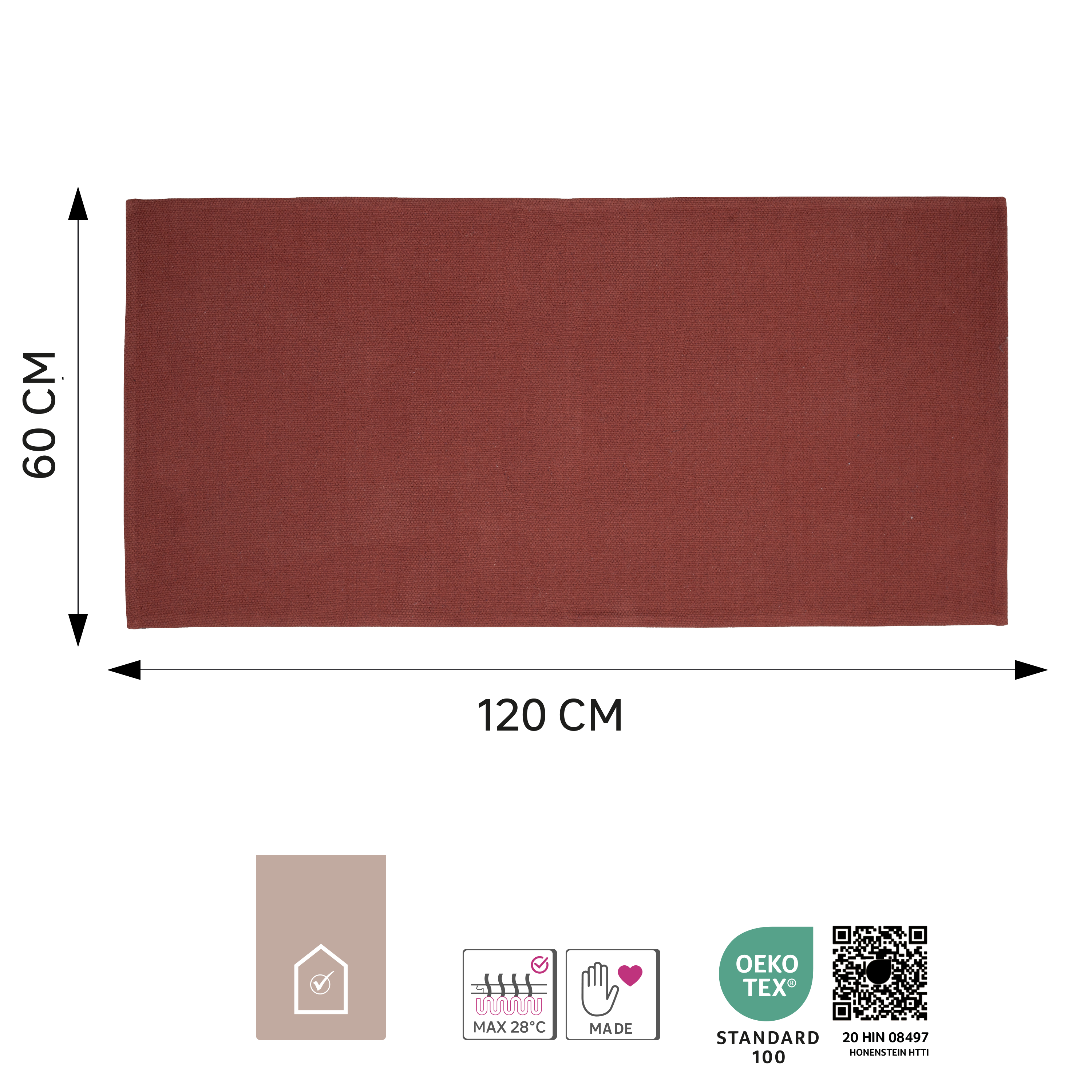 Descente de lit intérieur coton uni Aylane inspire, l.60 x L.120 cm - 4