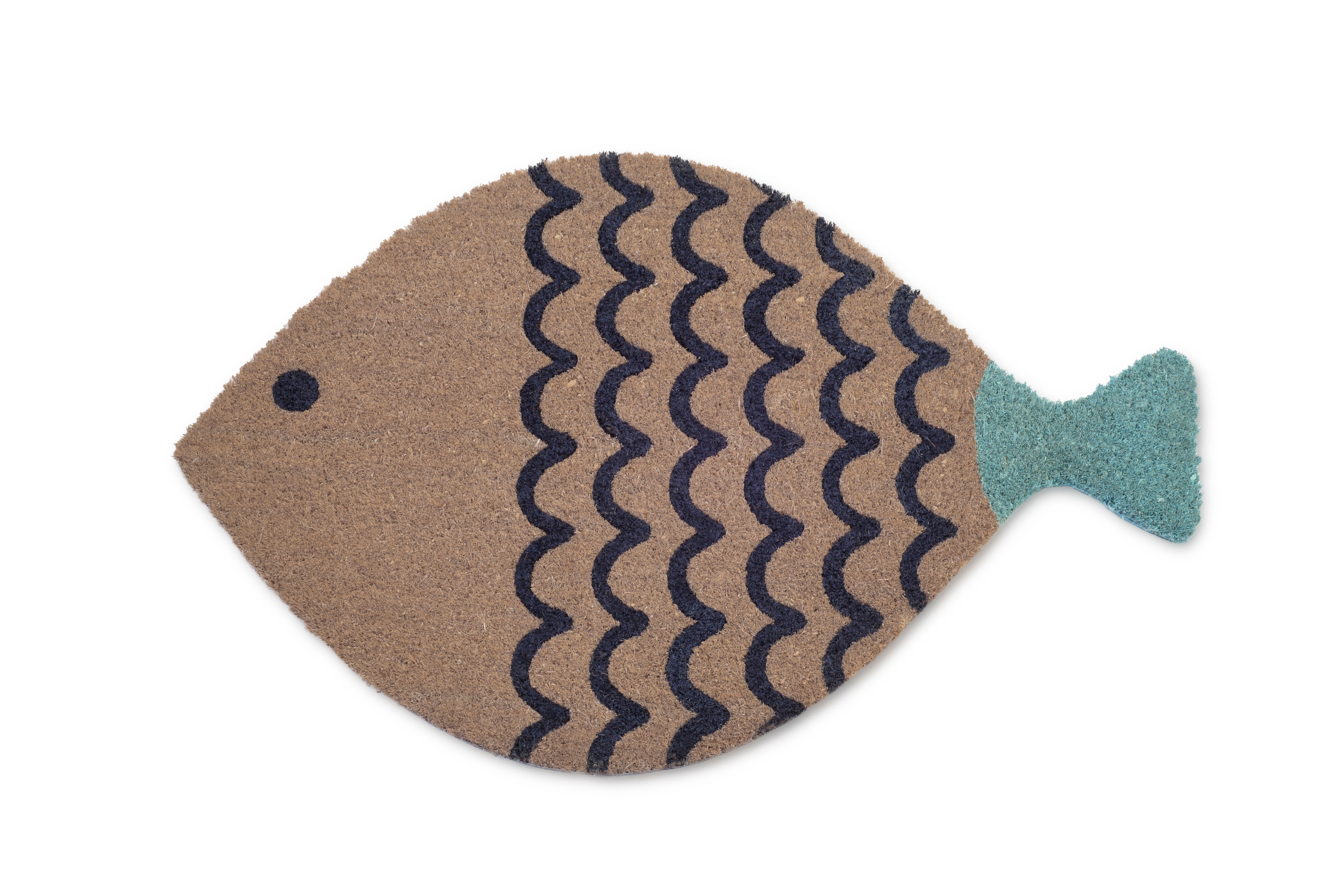 Felpudo coco mármara beige, azul 50 x70 cm