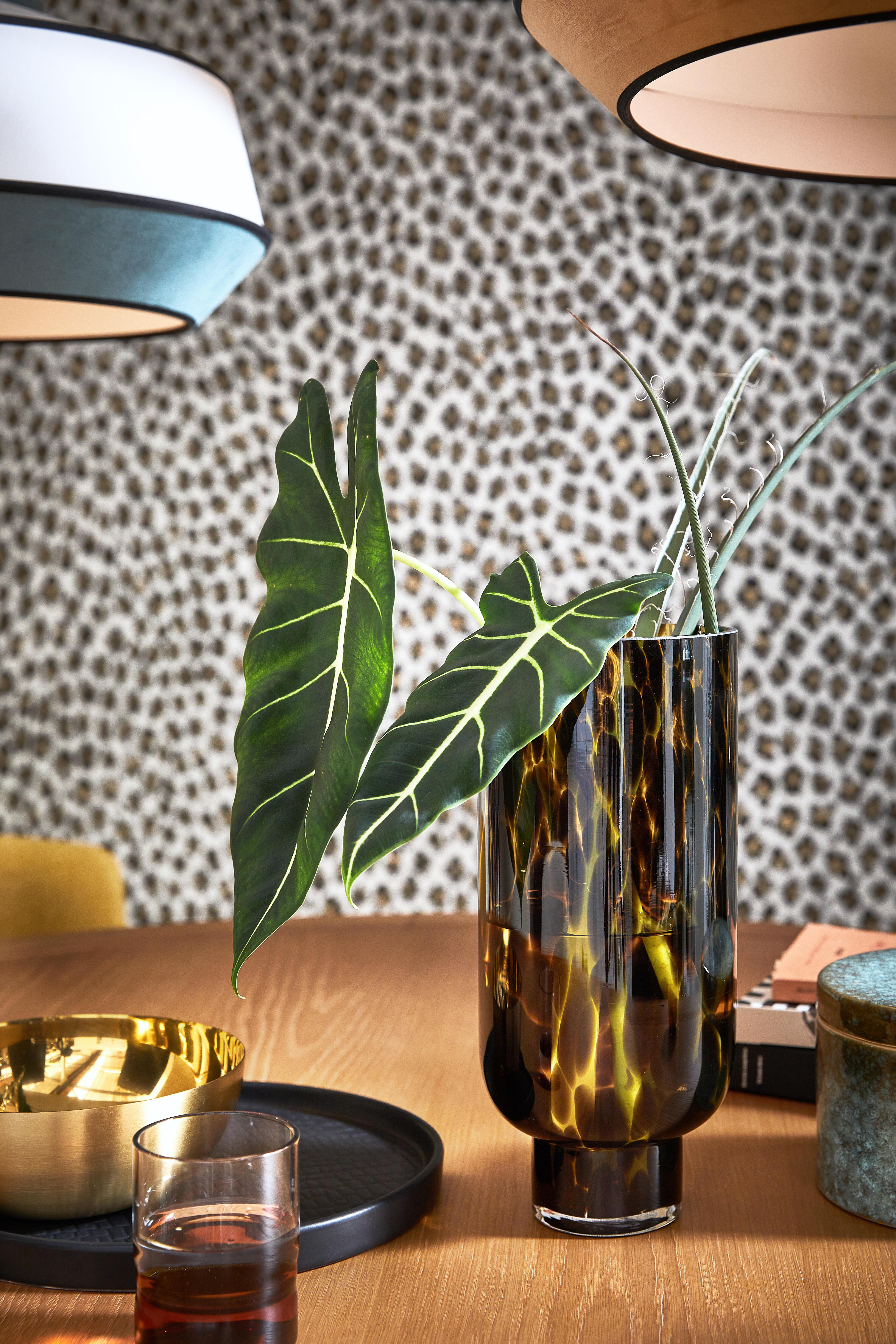 Vase décoratif verre Pavel, marron l.12 x H.28 cm, Diam.12 cm - 2