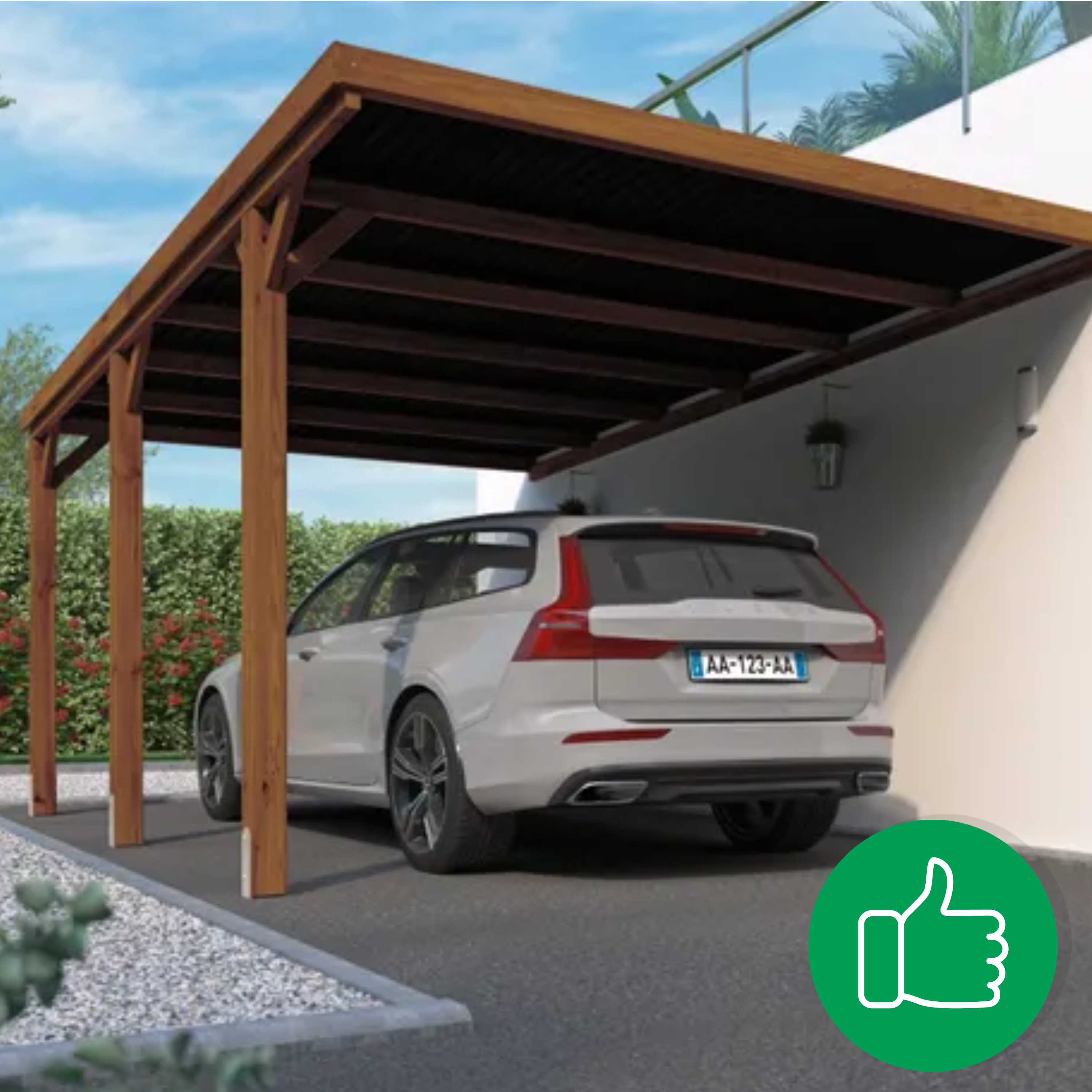 carport bois adossé - 0