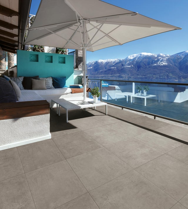 Carrelage sol extérieur effet béton gris Alma l.60 x L.60 cm