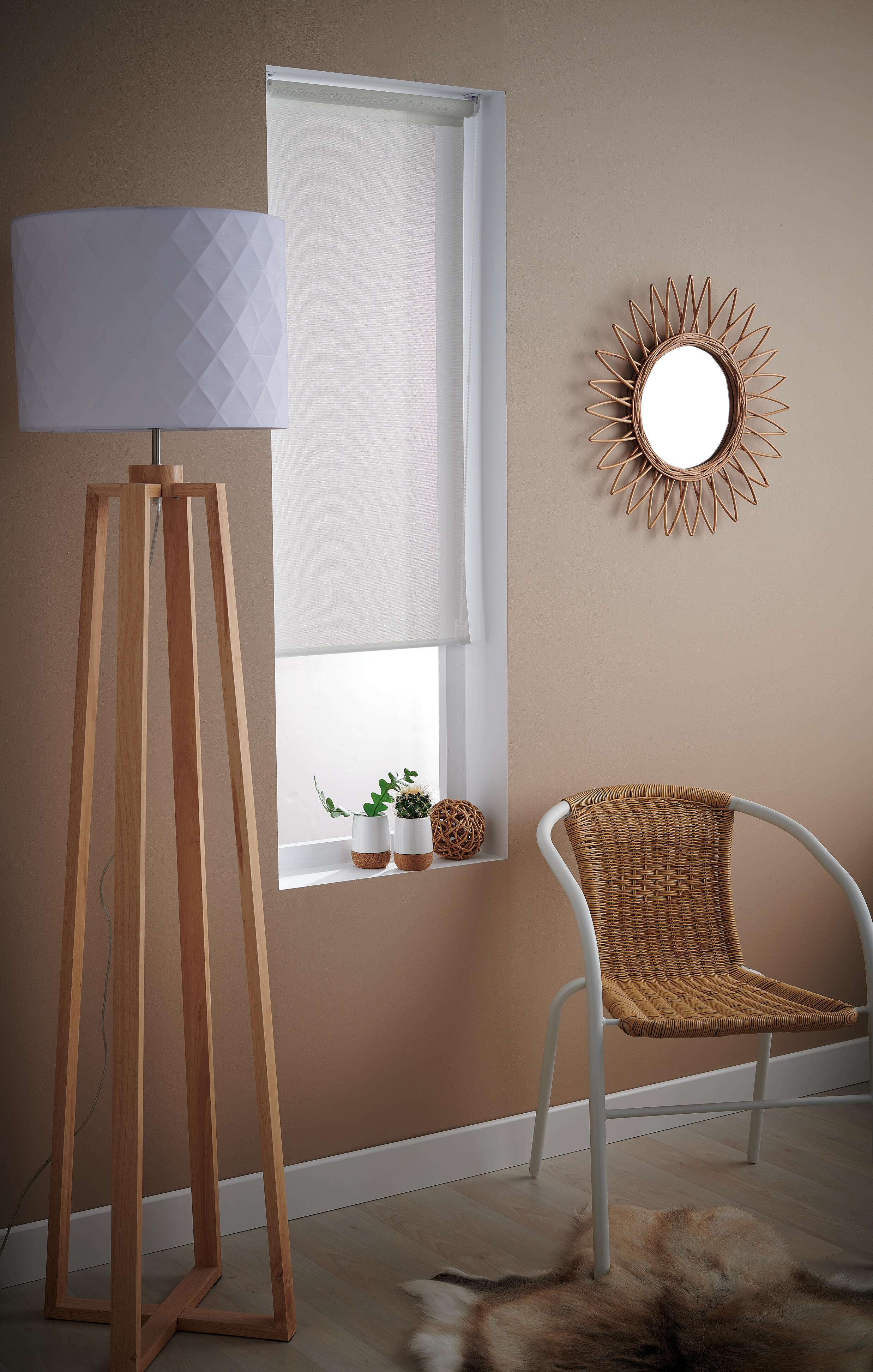 Estore de rolo Screen Inspire 90 X 250 cm branco/linho - 2