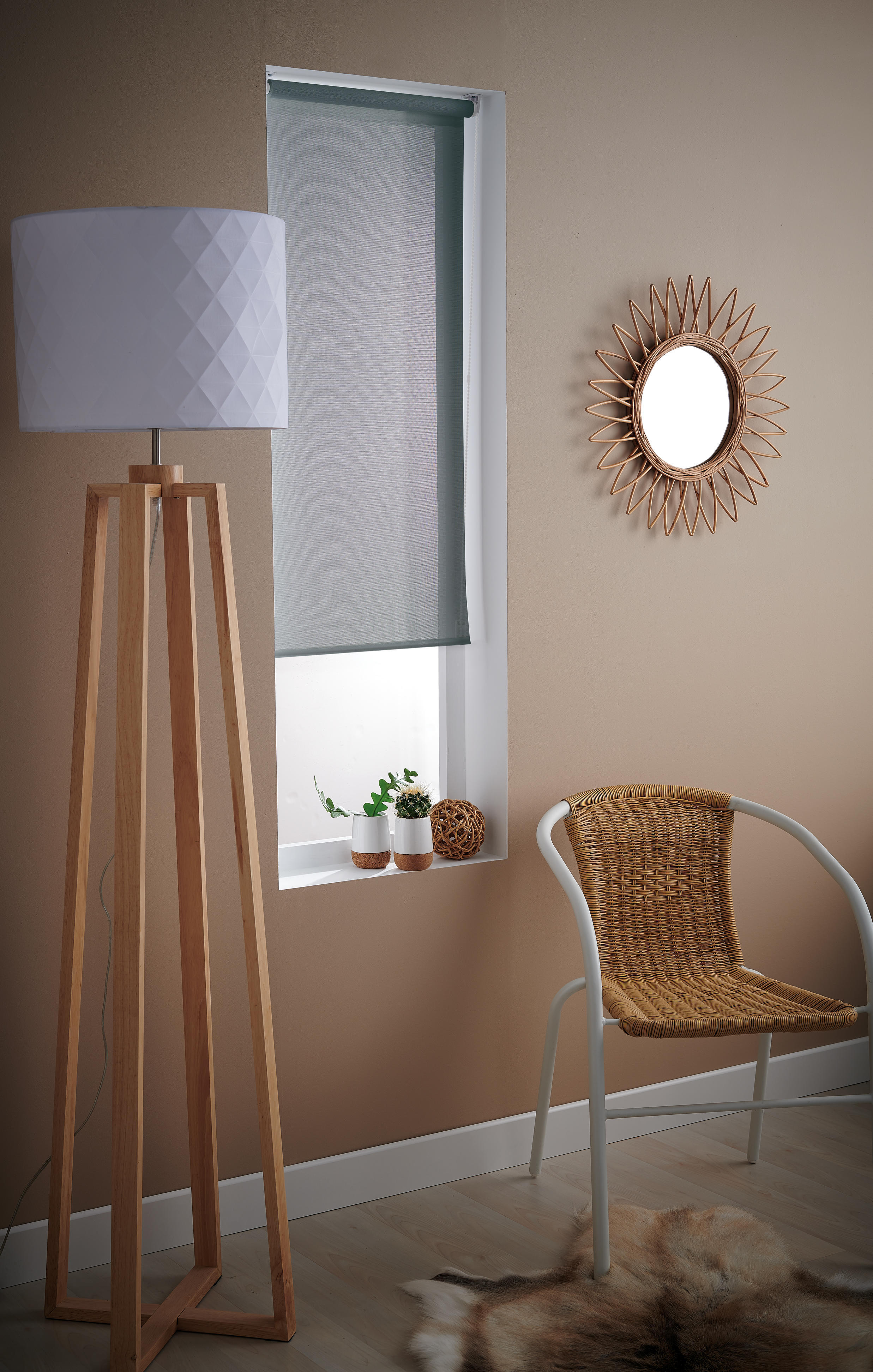 Estore de rolo Screen Inspire 75 X 250 cm Pérola/cinza - 10