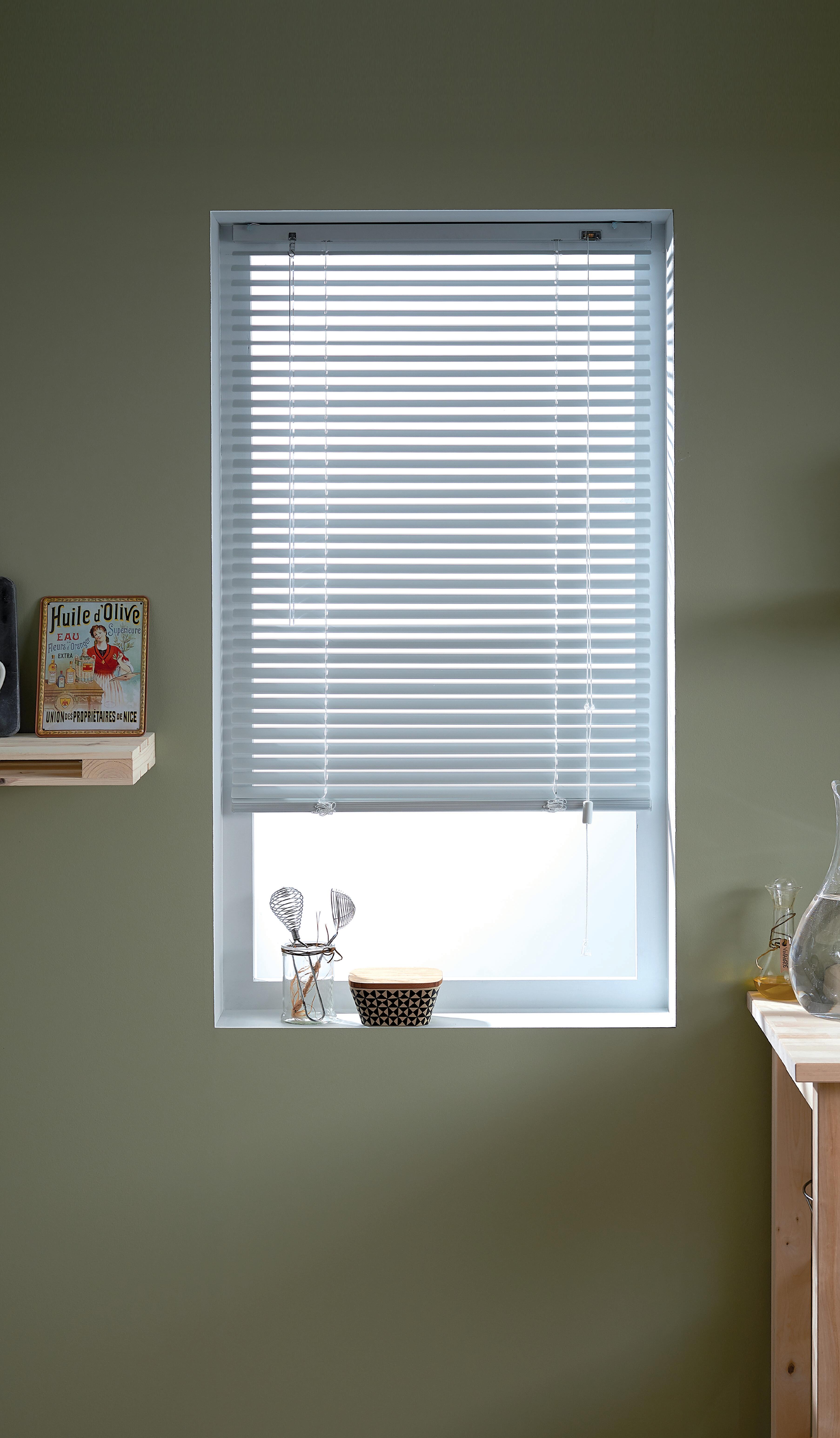 Store vénitien Aluminio 25 mm argenté, l.140 x H.175 cm, INSPIRE - 2