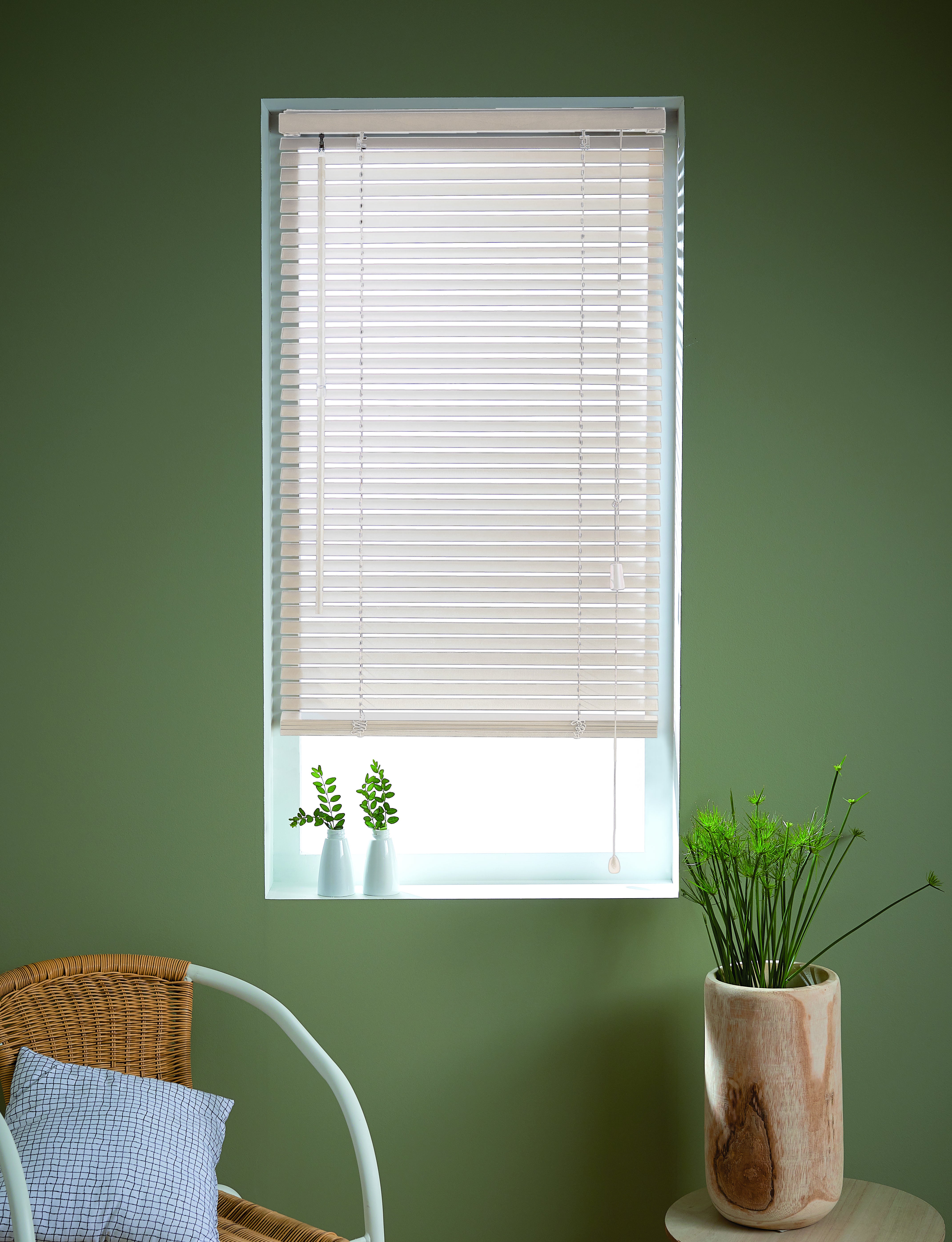 Veneciana de madera white 27 mm blanca de 100x250 cm