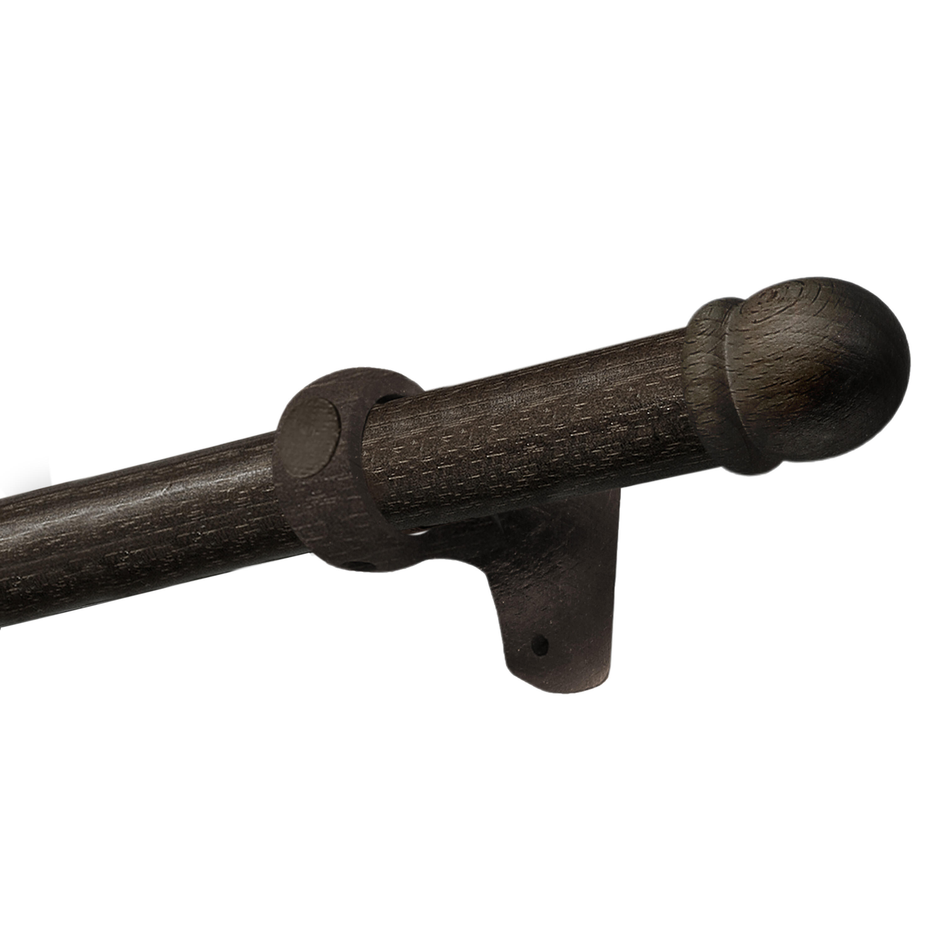 Kit 1 portavisillos madera nogal mate a pared Alma MOBOIS diámetro 28 mm 180 cm - 3