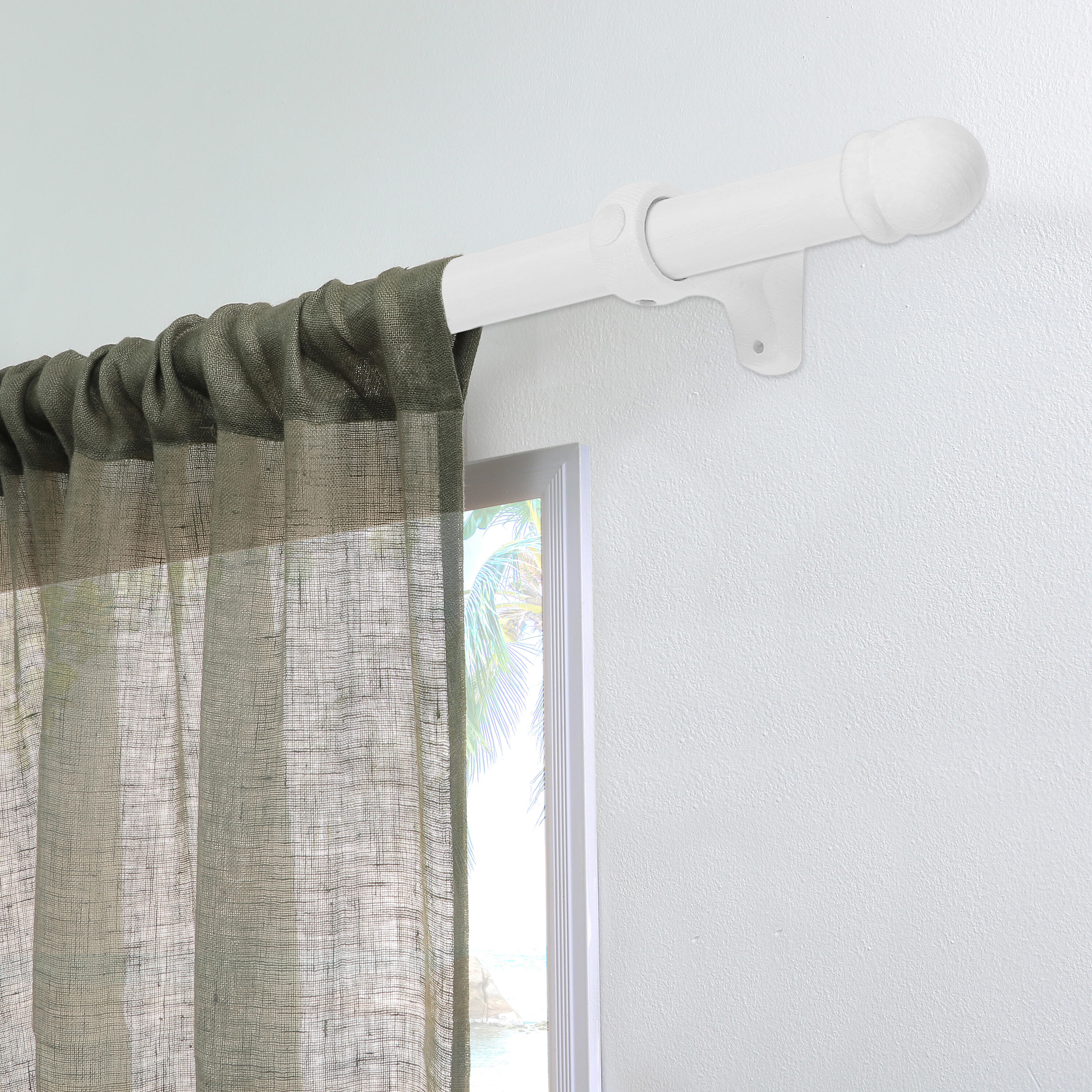 Kit de varão Alma 1.8 m d28 madeira lacado branco - 3