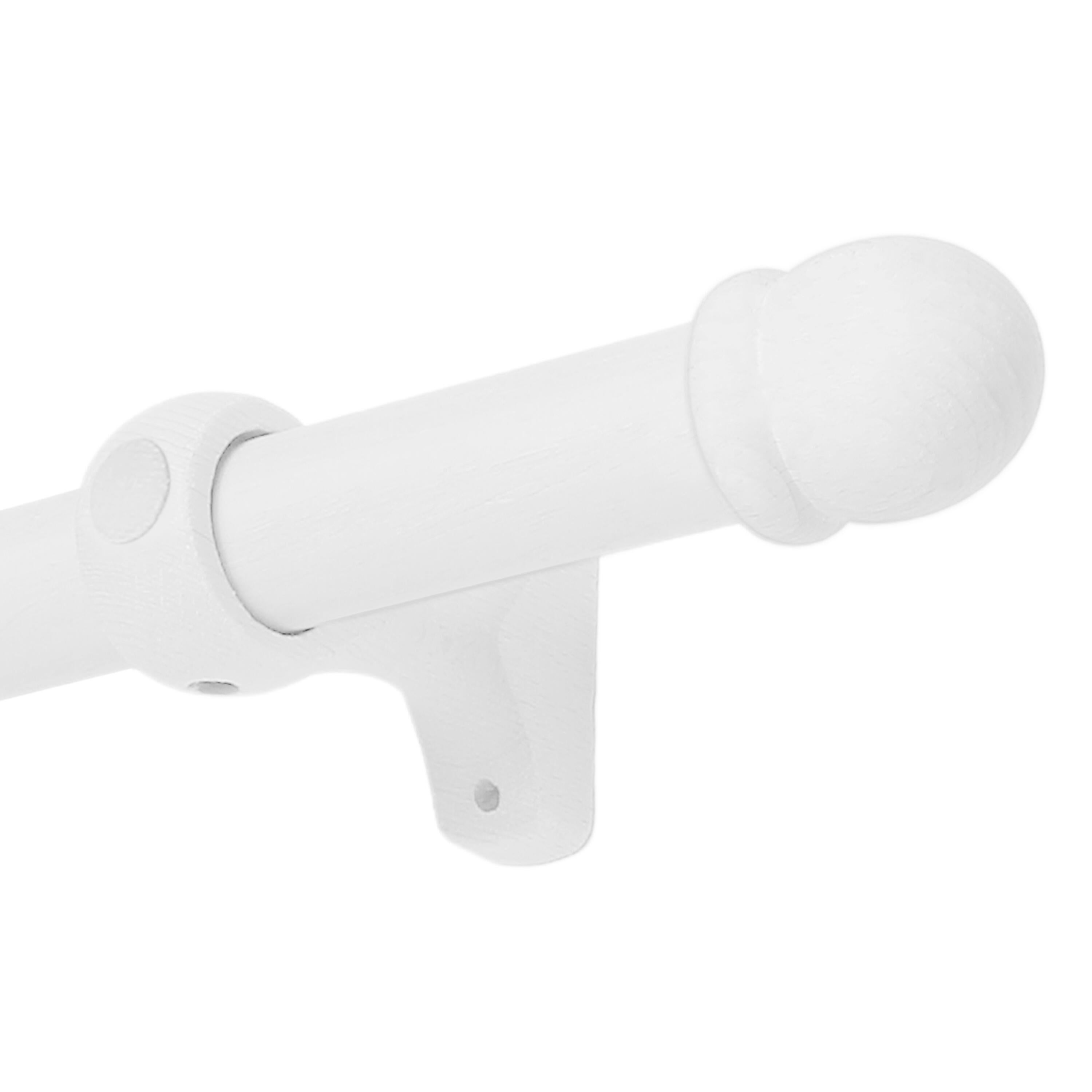 Kit de varão Alma 1.8 m d28 madeira lacado branco - 4